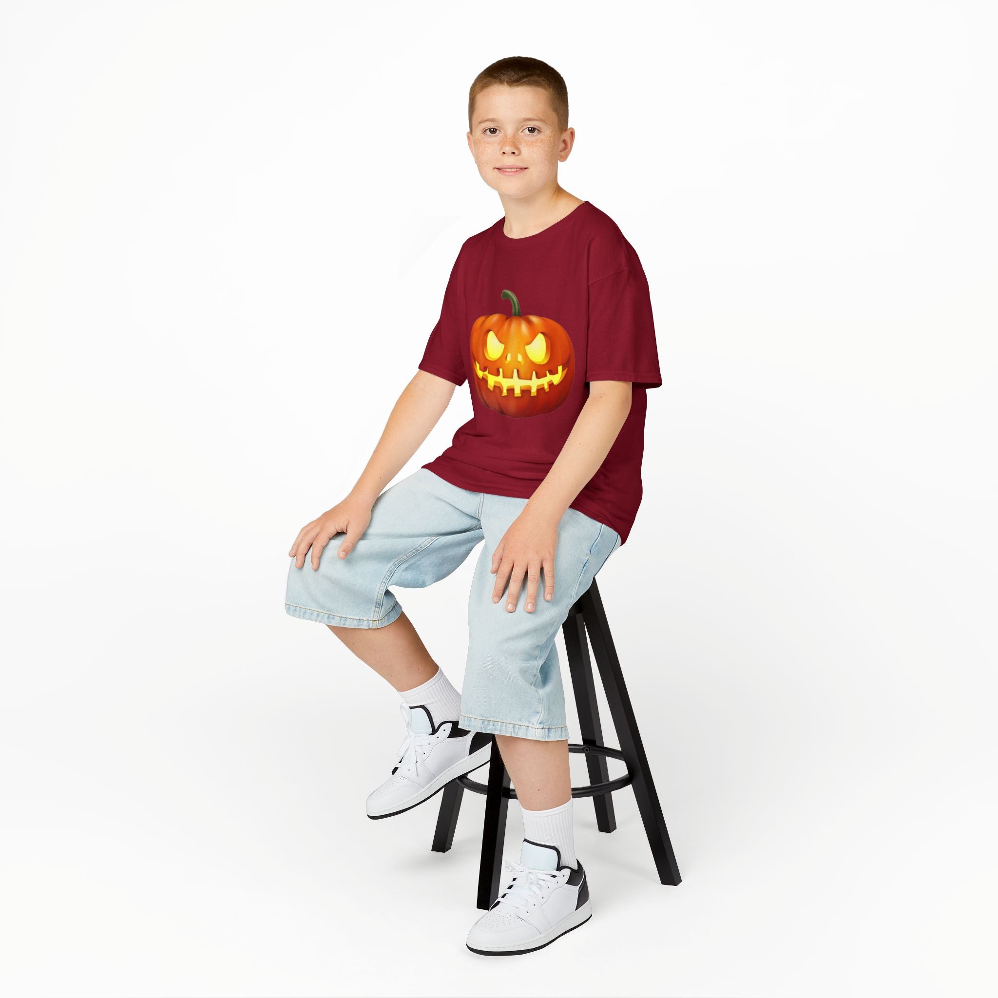 Halloween Pumpkin Kids Heavy Cotton Short Sleeve T-Shirt