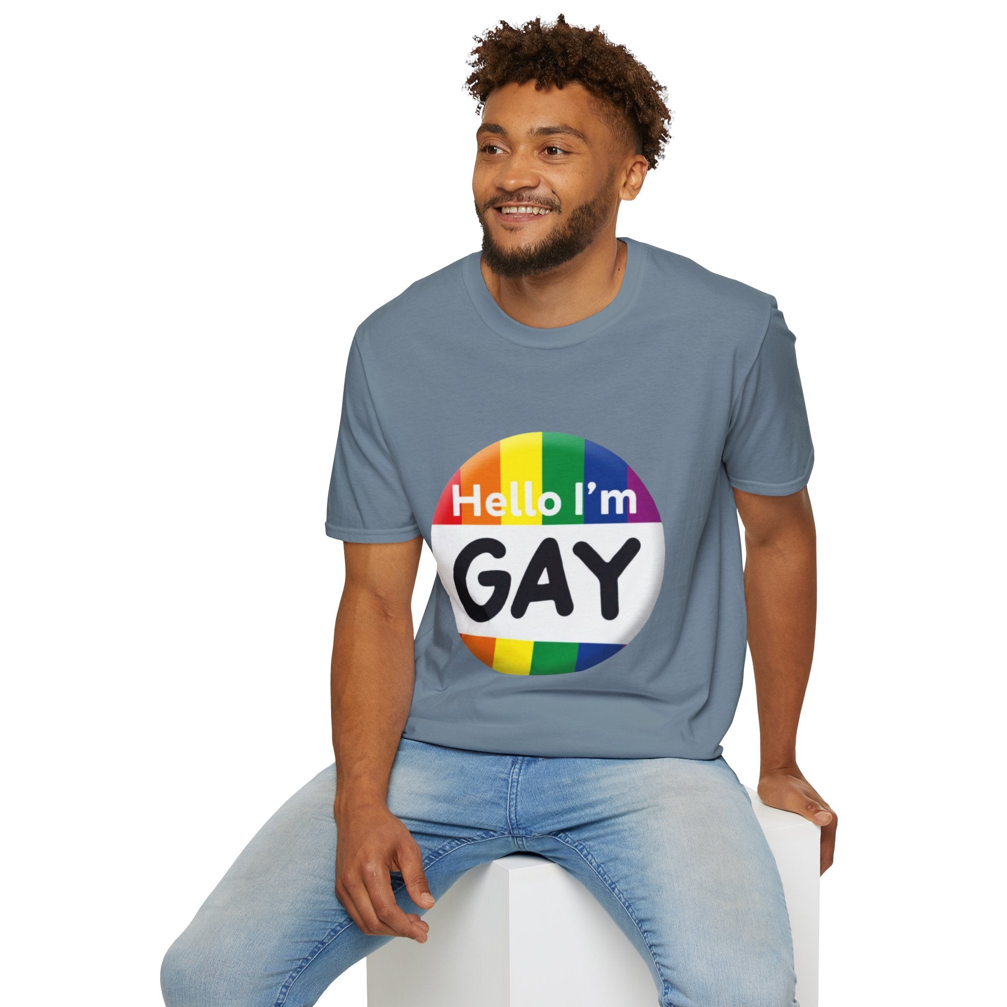 Hello I'm Gay Unisex Softstyle T-Shirt