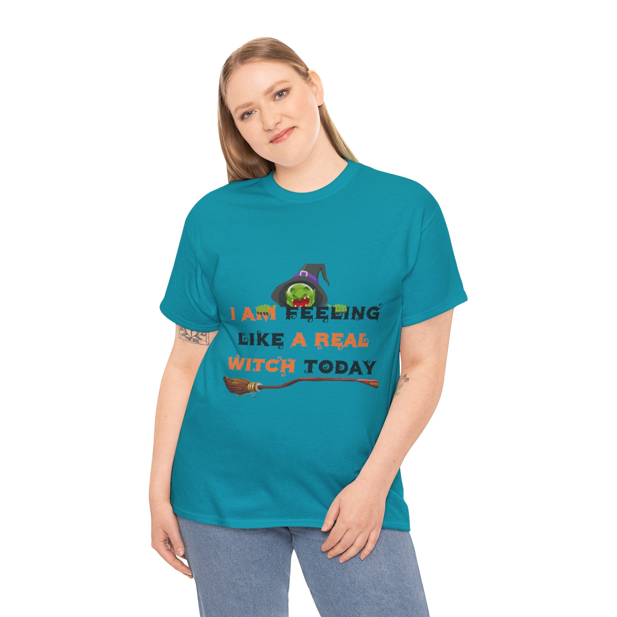 I Am Feeling Like A Real Witch Today Unisex Heavy Cotton Short Sleeve T-Shirt