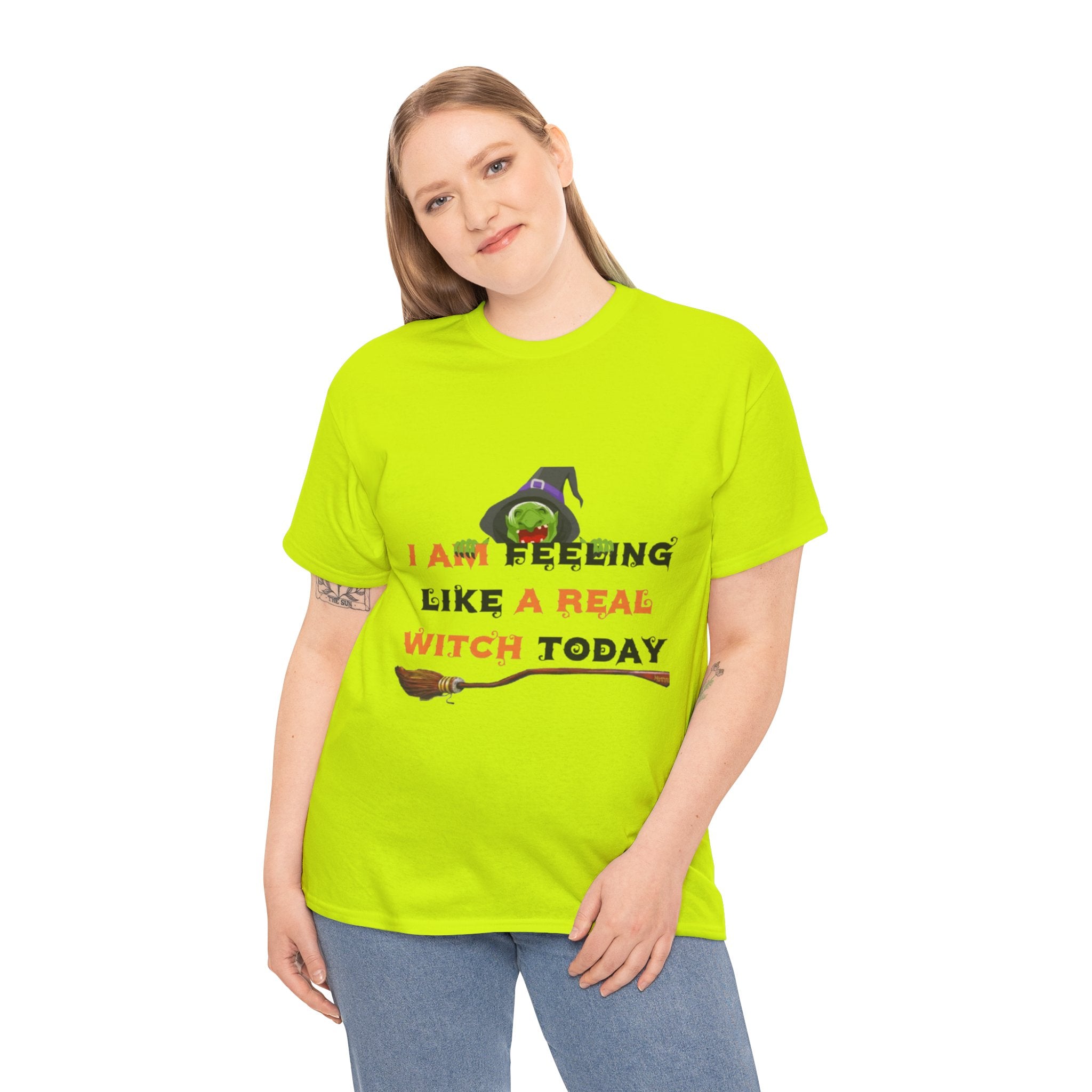 I Am Feeling Like A Real Witch Today Unisex Heavy Cotton Short Sleeve T-Shirt