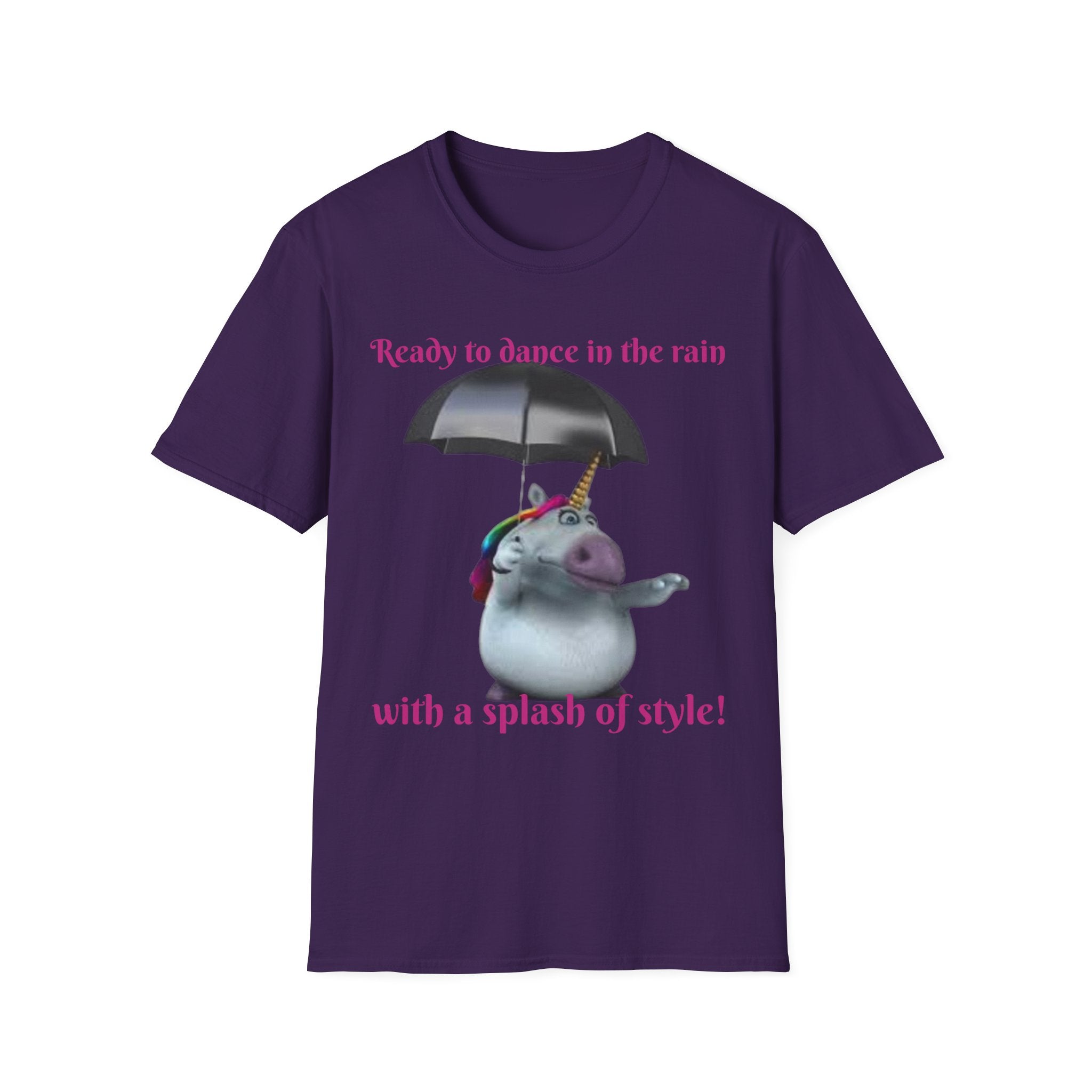 Ready to Dance In The Rain With A Splash Of Style Unicorn Unisex Softstyle T-Shirt
