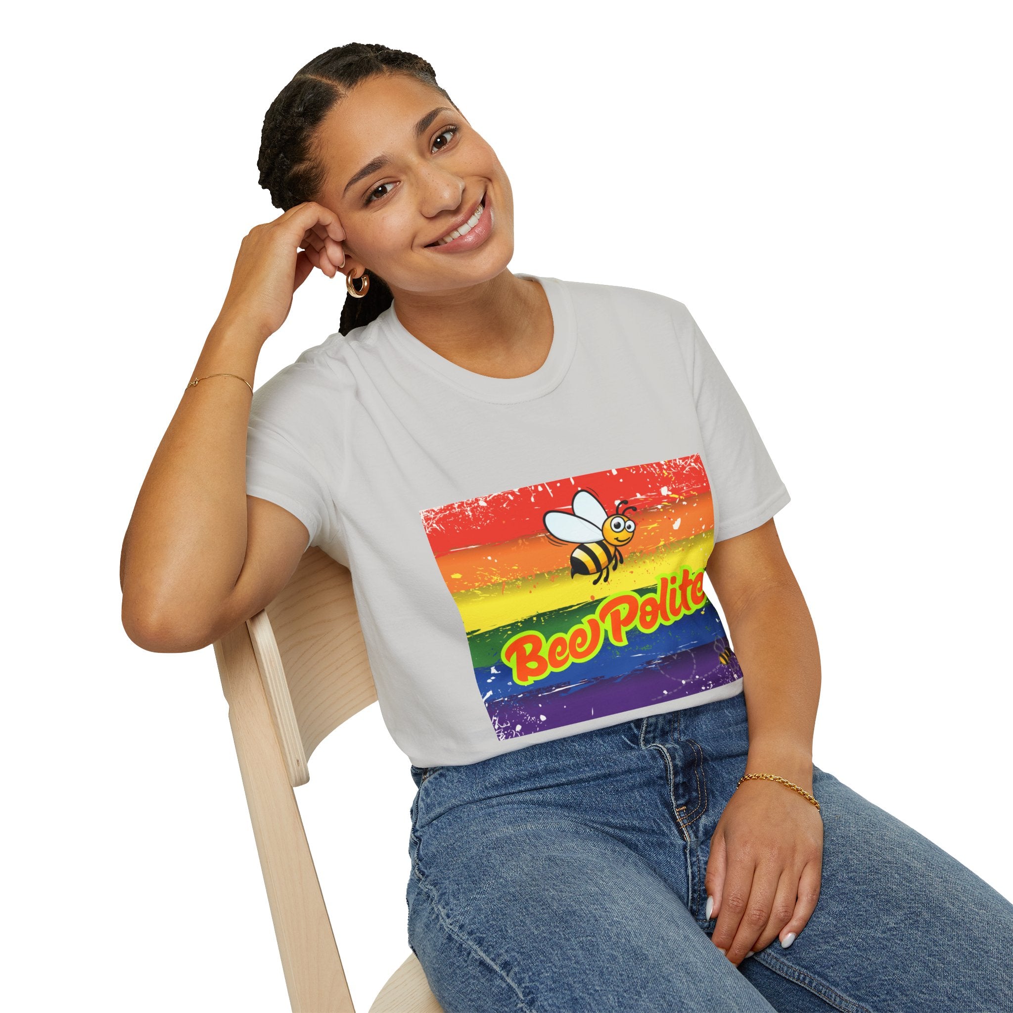 Bee Polite Rainbow Unisex Softstyle T-Shirt