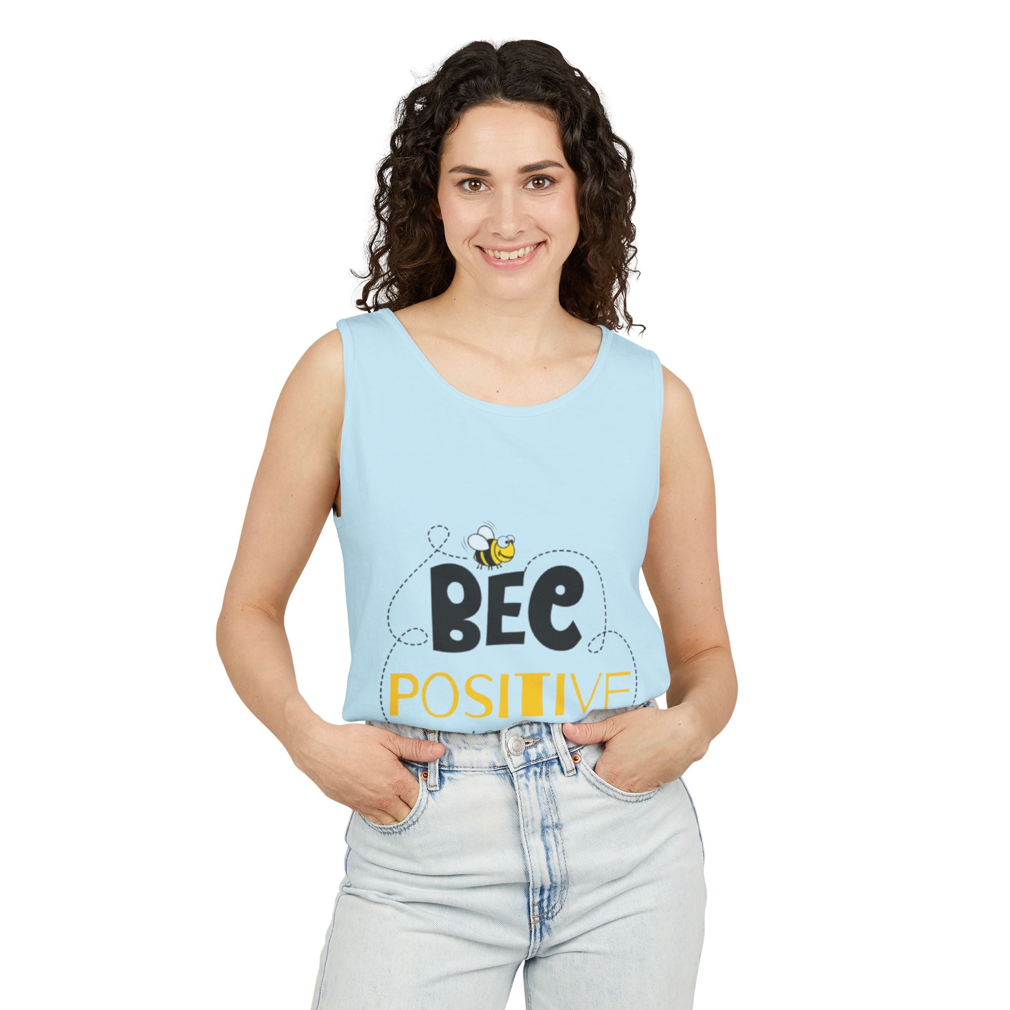 Bee Positive Unisex Garment-Dyed Tank Top