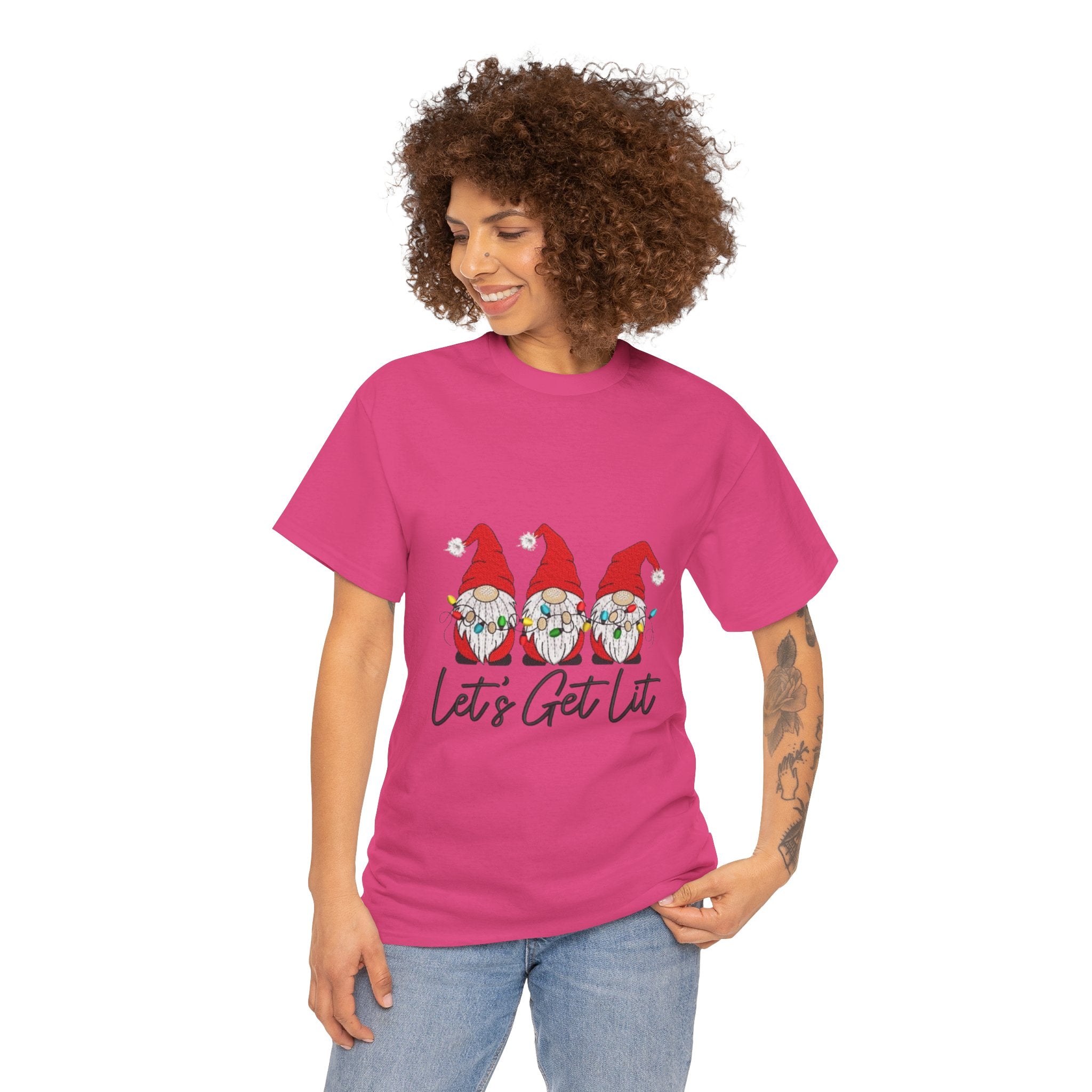 Let's Get Lit Gnome Unisex Heavy Cotton T-Shirt