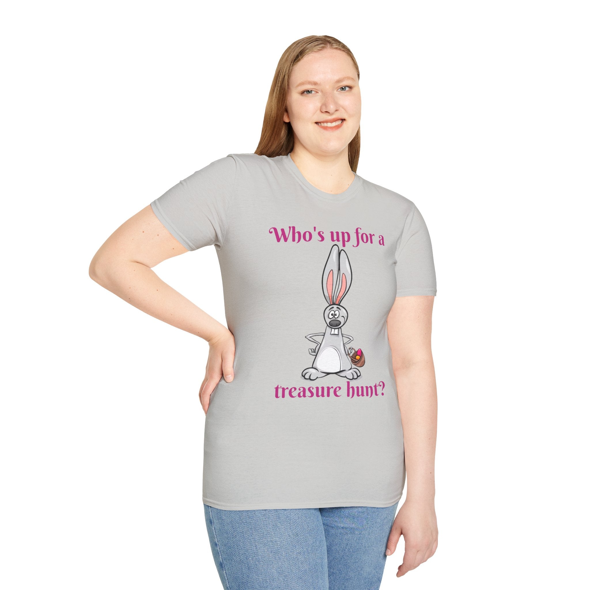 Who's Up For A Treasure Hunt Bunny Unisex Softstyle T-Shirt