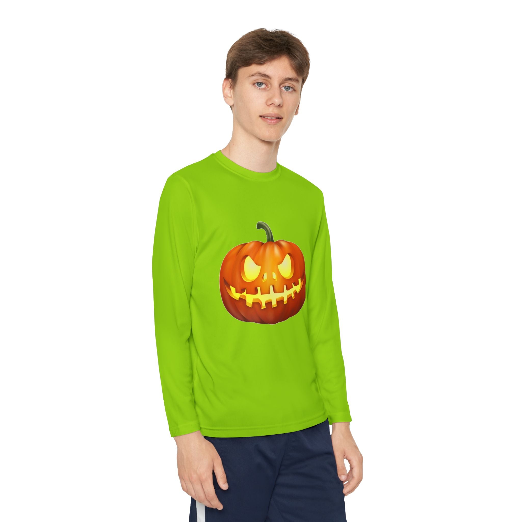 Halloween Pumpkin Youth Long Sleeve Competitor T-Shirt