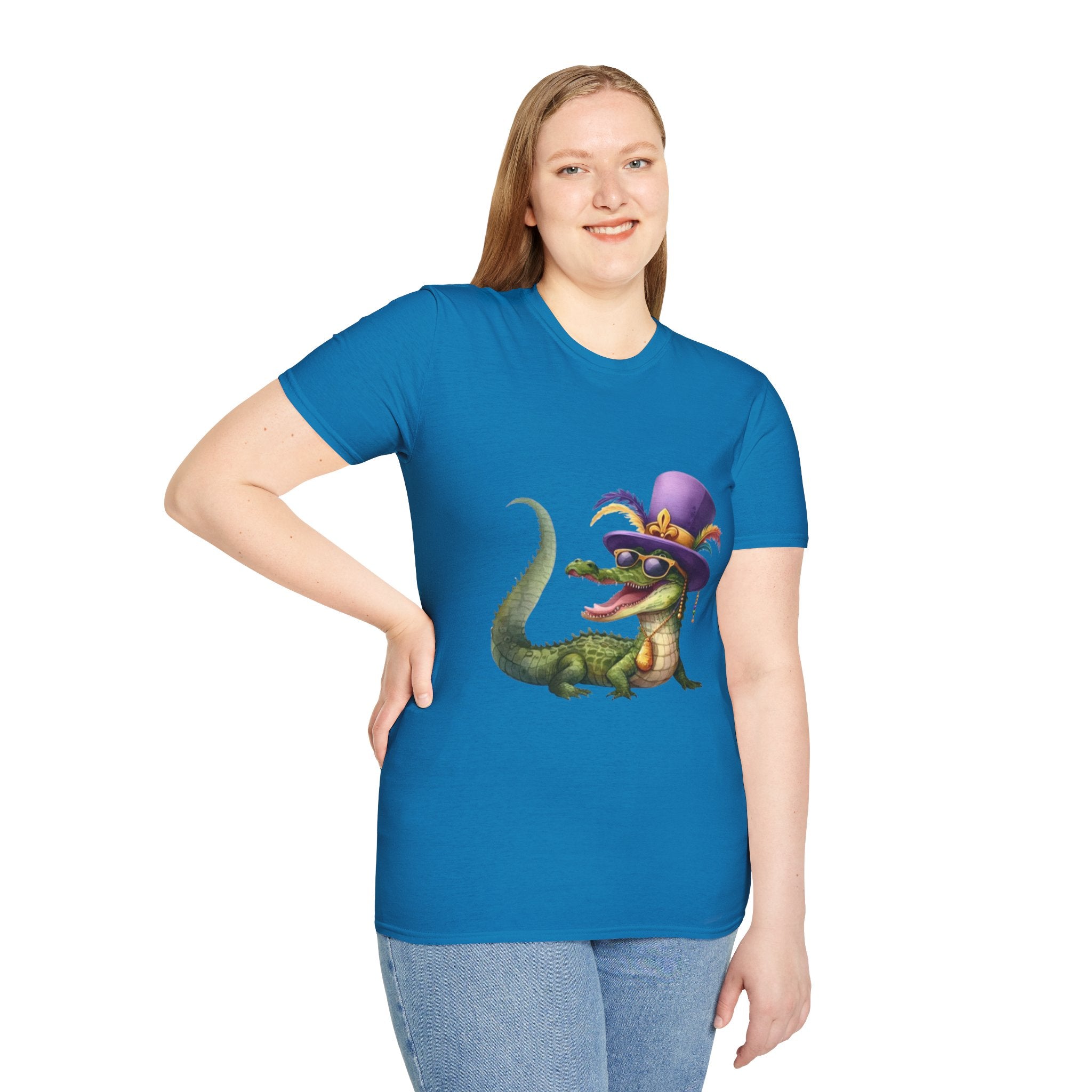 Mardi Gras Alligator Unisex Softstyle T-Shirt