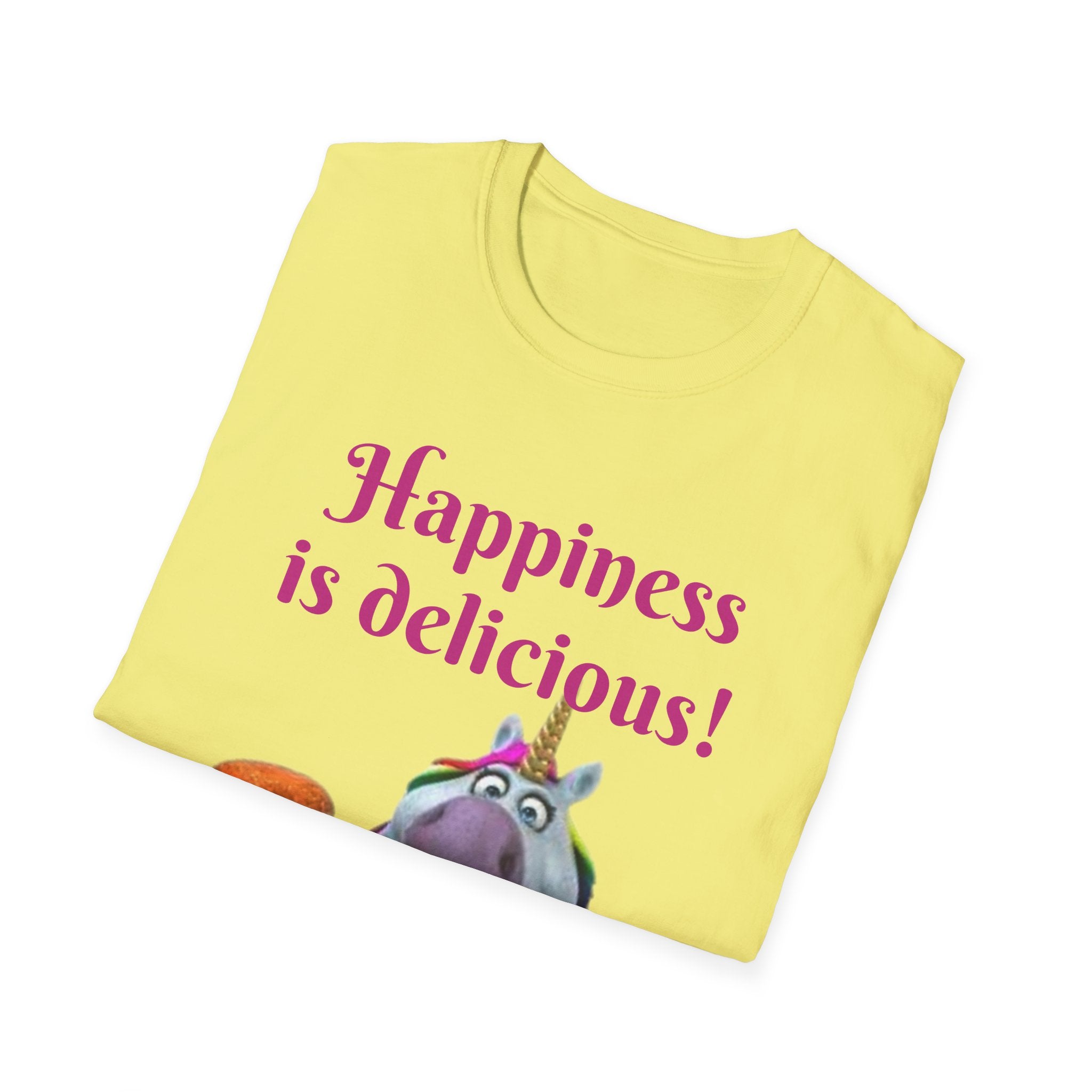 Happiness Is Delicious Unicorn Unisex Softstyle T-Shirt