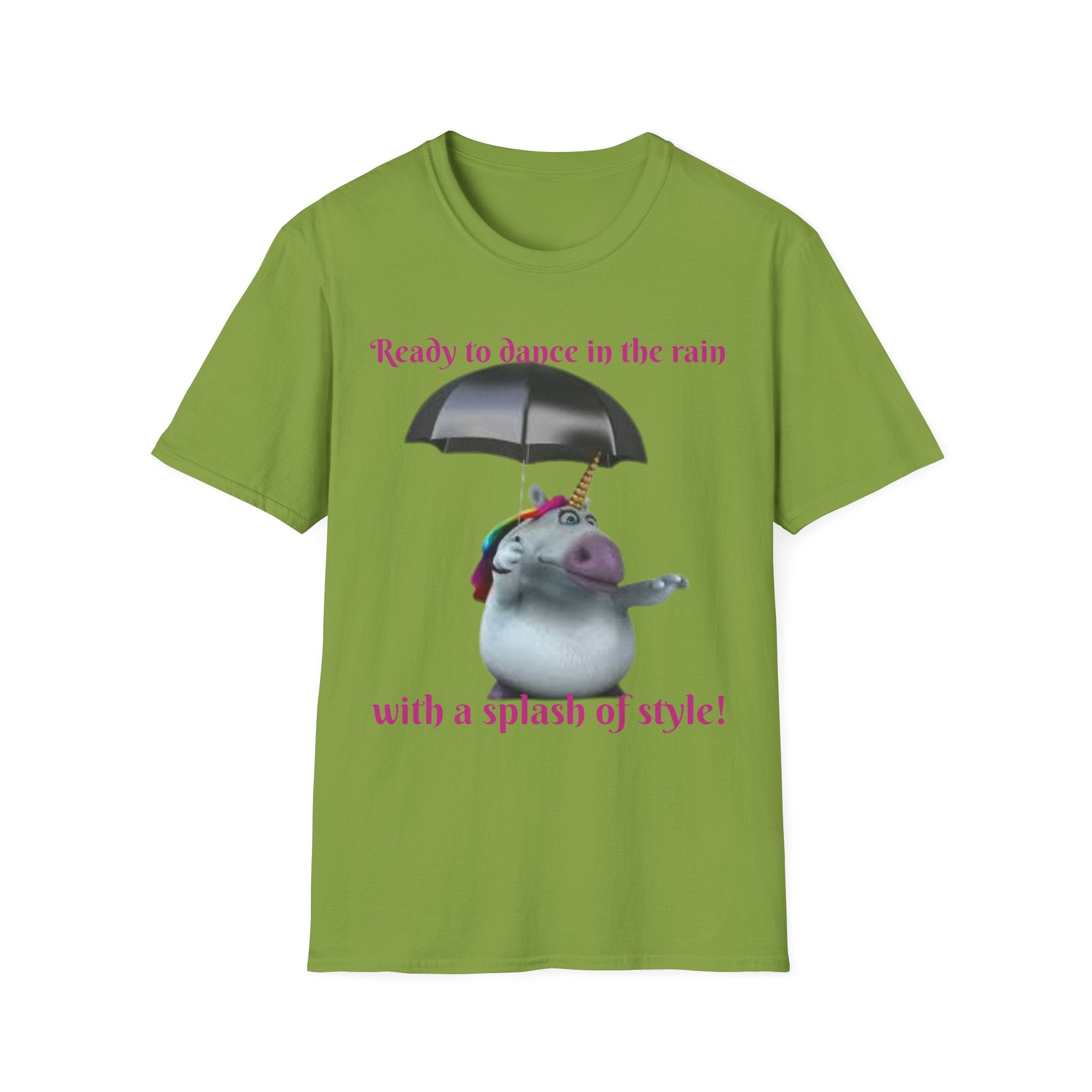 Ready to Dance In The Rain With A Splash Of Style Unicorn Unisex Softstyle T-Shirt