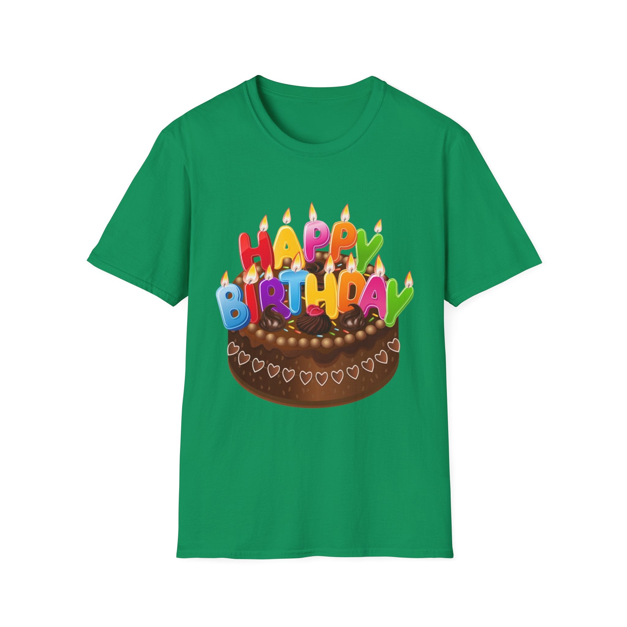 Happy Birthday Cake Unisex Softstyle T-Shirt Personalize It!