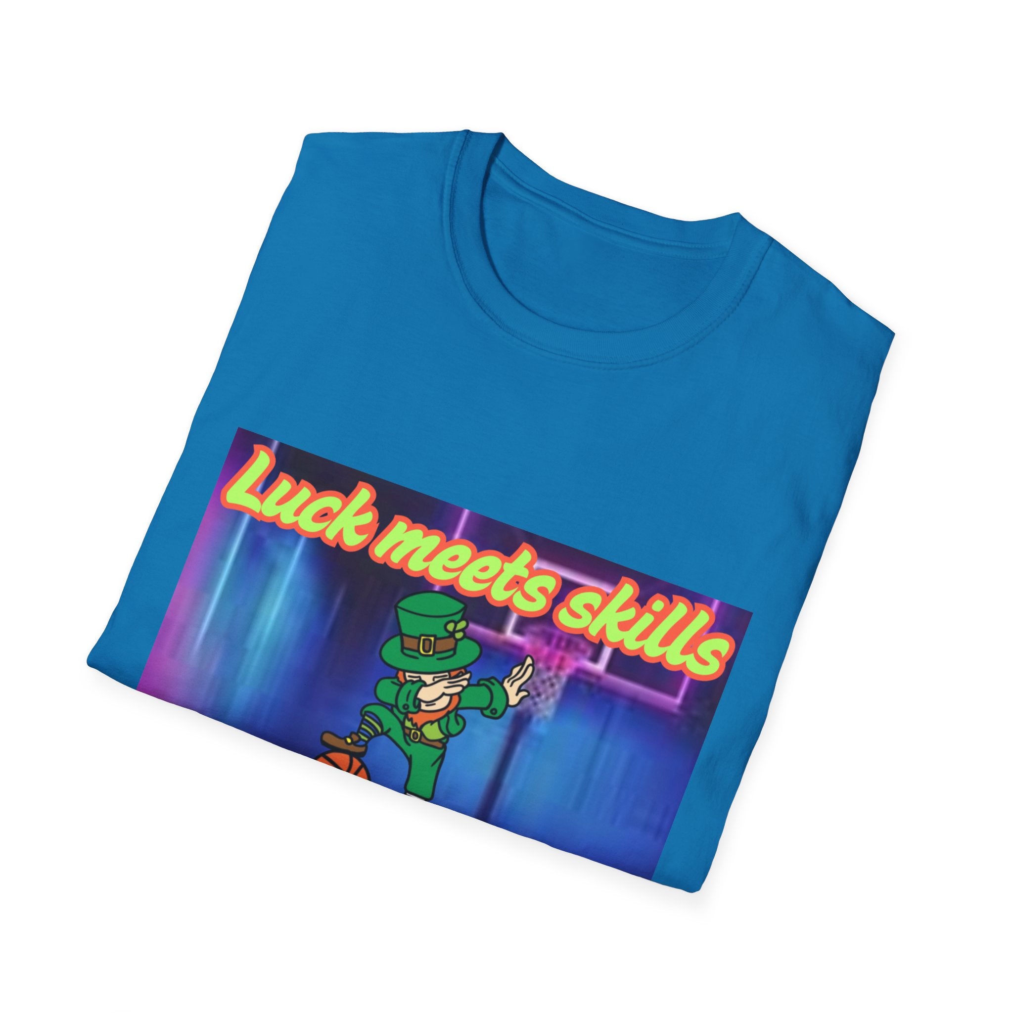 Luck Meets Skills Dabbing Into A Slam Dunk! Unisex Softstyle T-Shirt