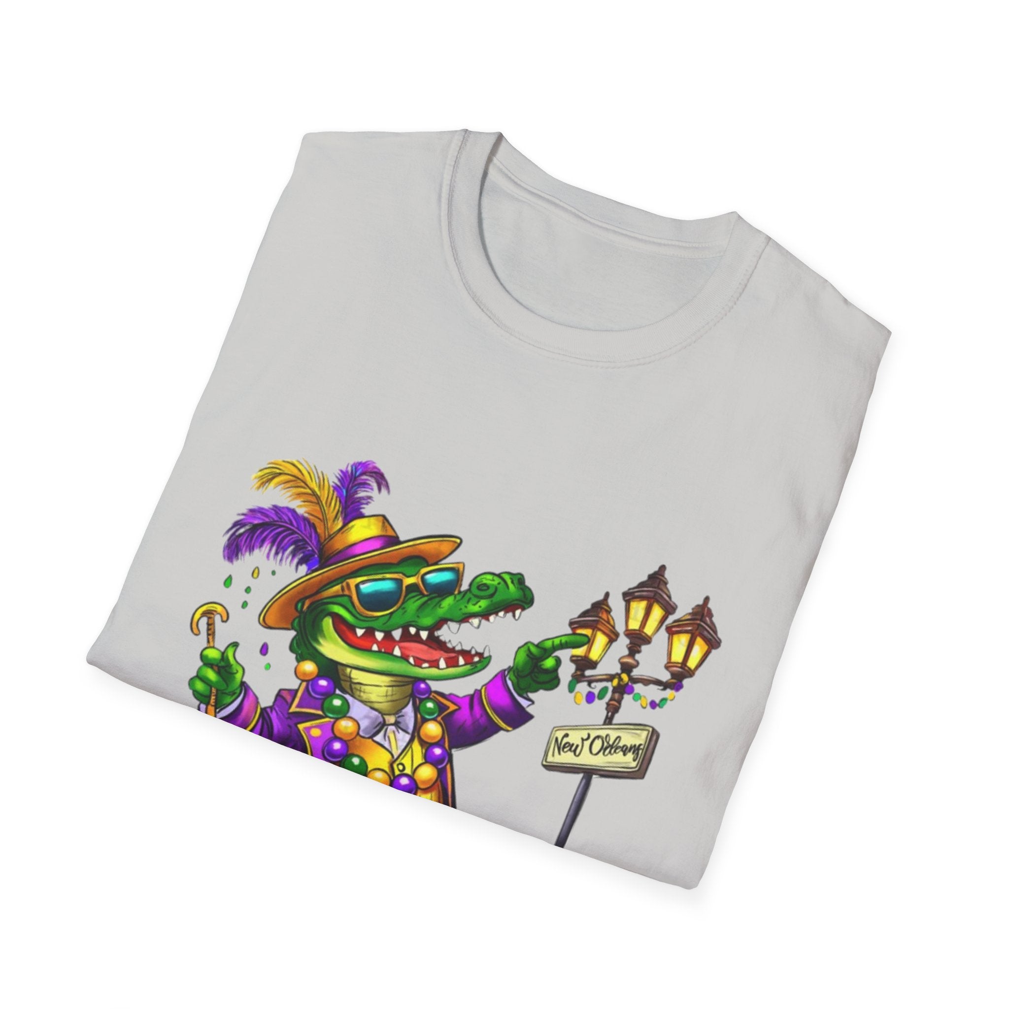 Mardi Gras Gator Unisex Softstyle T-Shirt