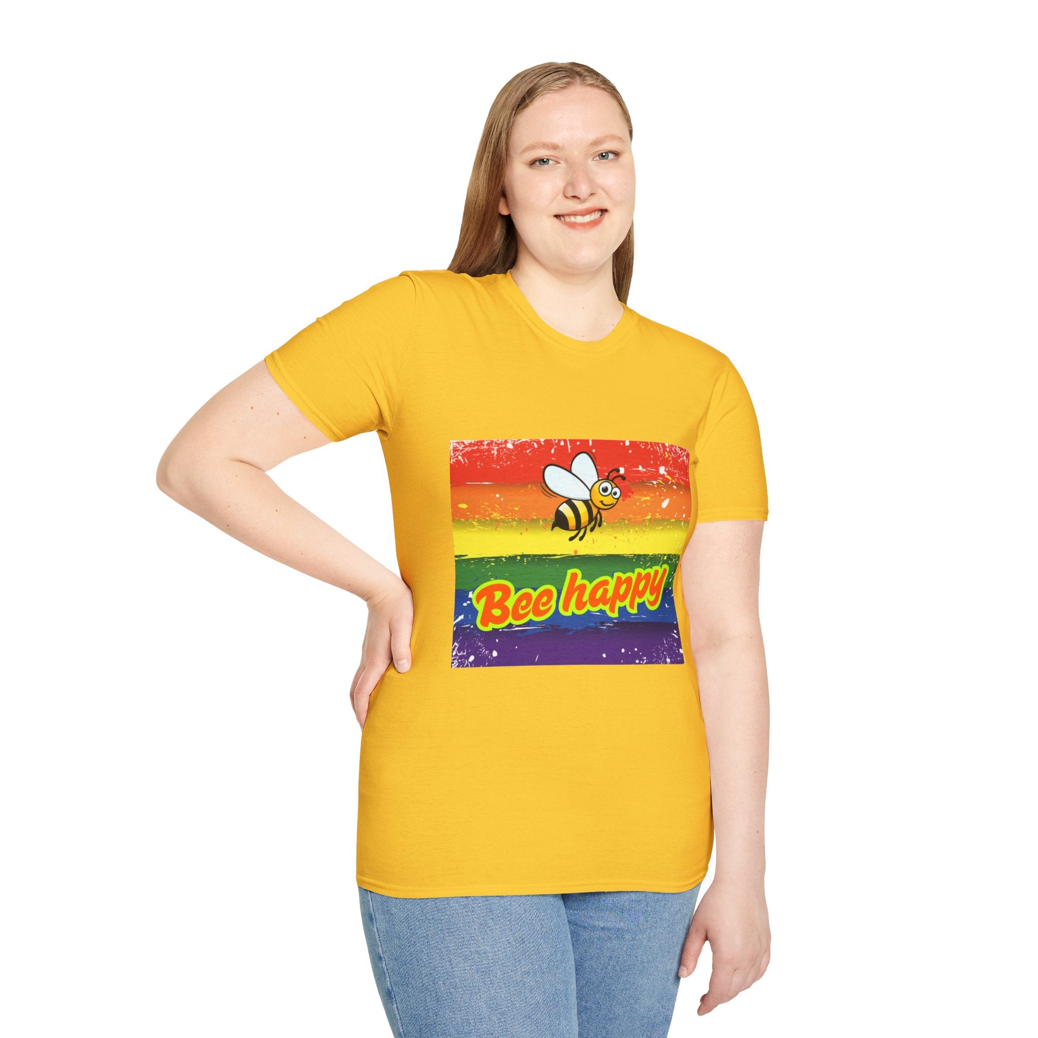 Bee Happy Unisex Softstyle T-Shirt