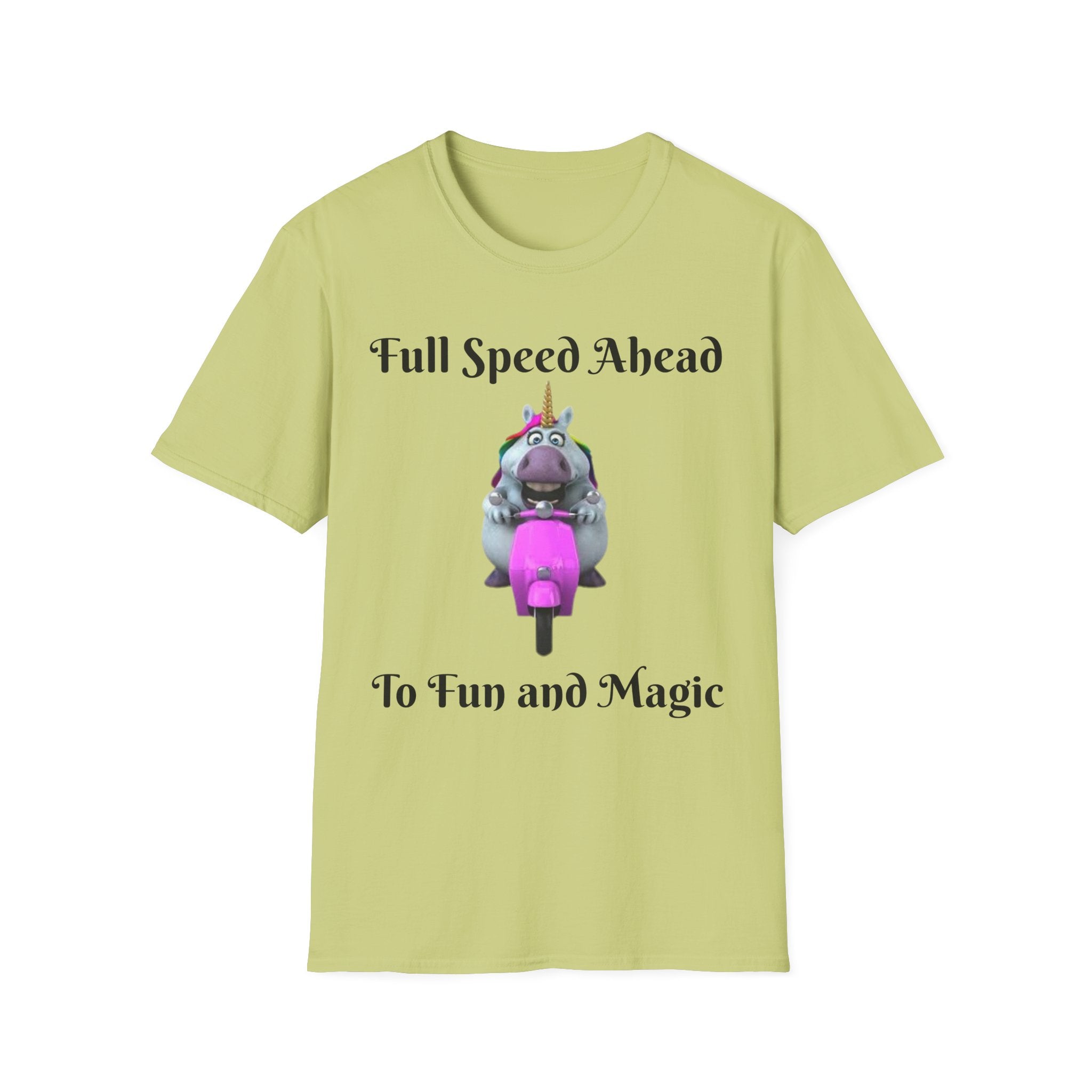 Full Speed Ahead To Fun And Magic Unicorn Unisex Softstyle T-Shirt