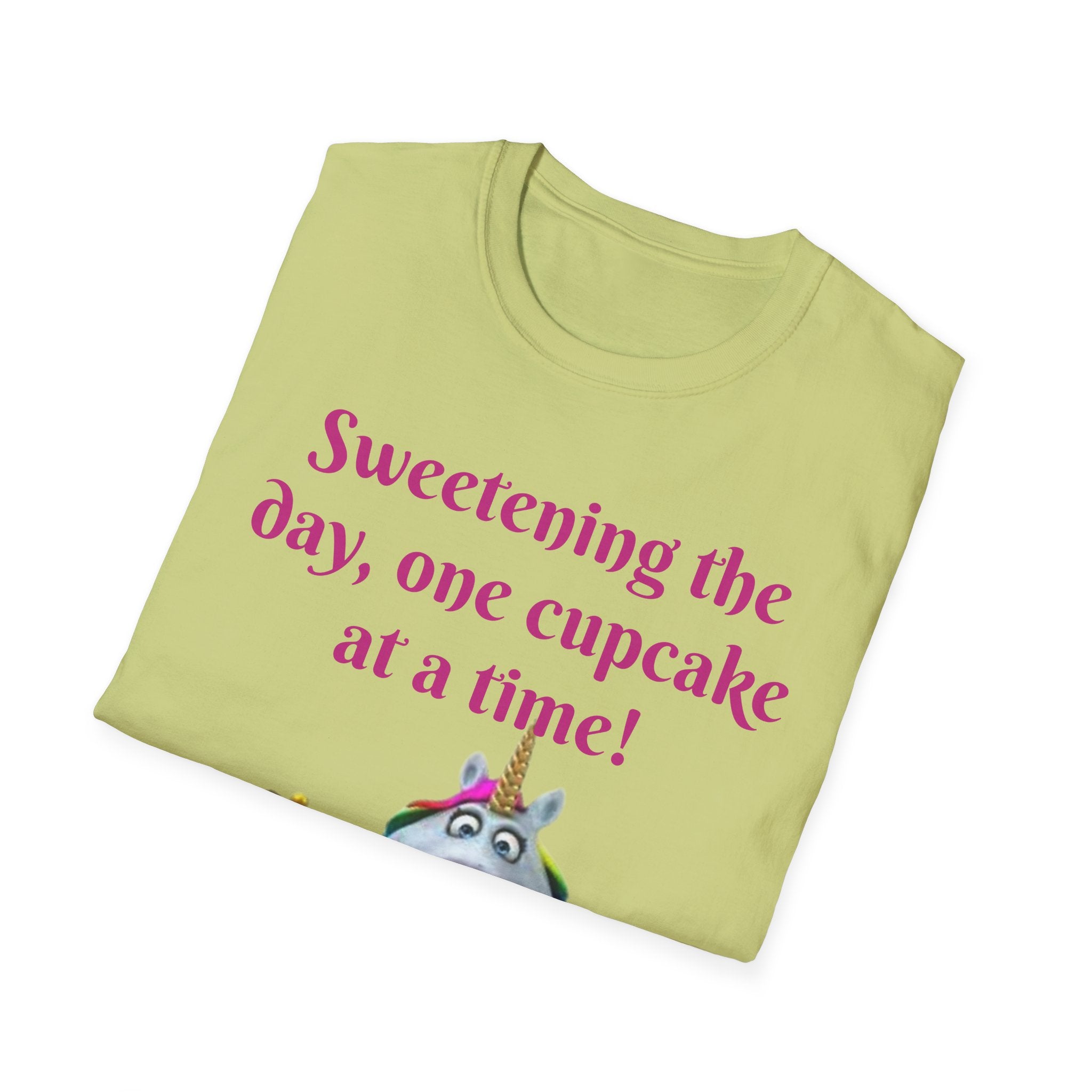 Sweetening The Day, One Cupcake At A Time! Unicorn Unisex Softstyle T-Shirt