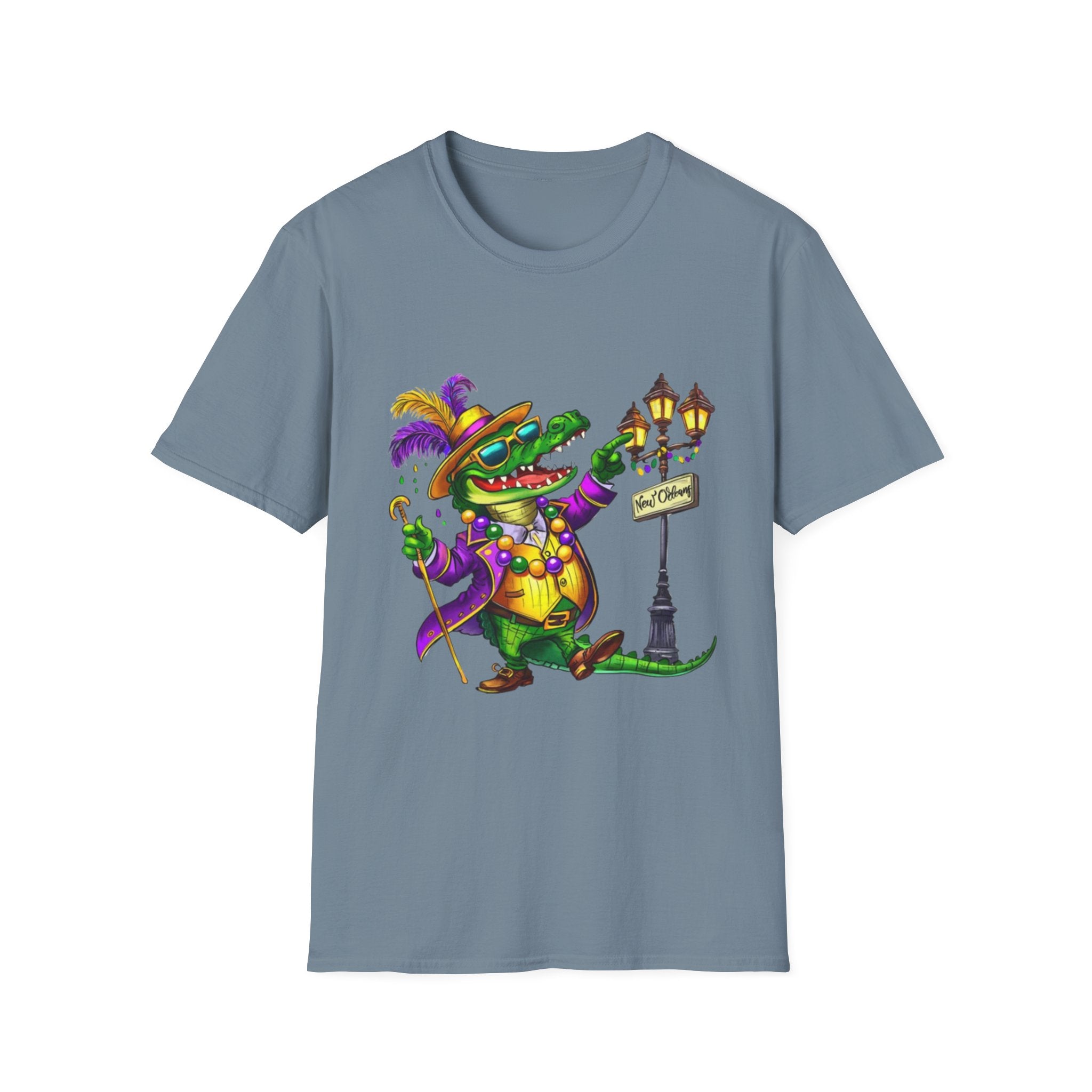 Mardi Gras Gator Unisex Softstyle T-Shirt