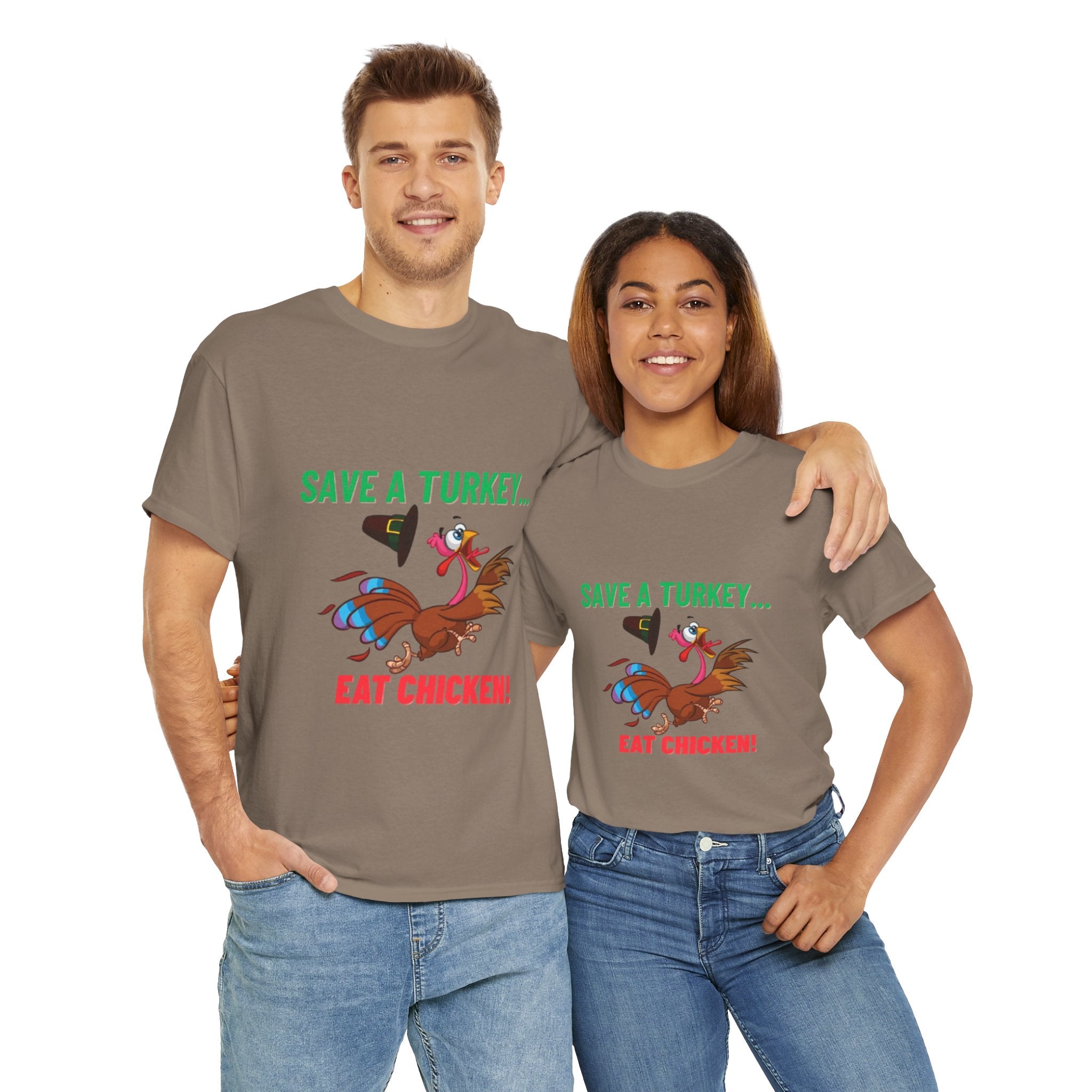 Save a Turkey... Eat Chicken Unisex Heavy Cotton T-Shirt