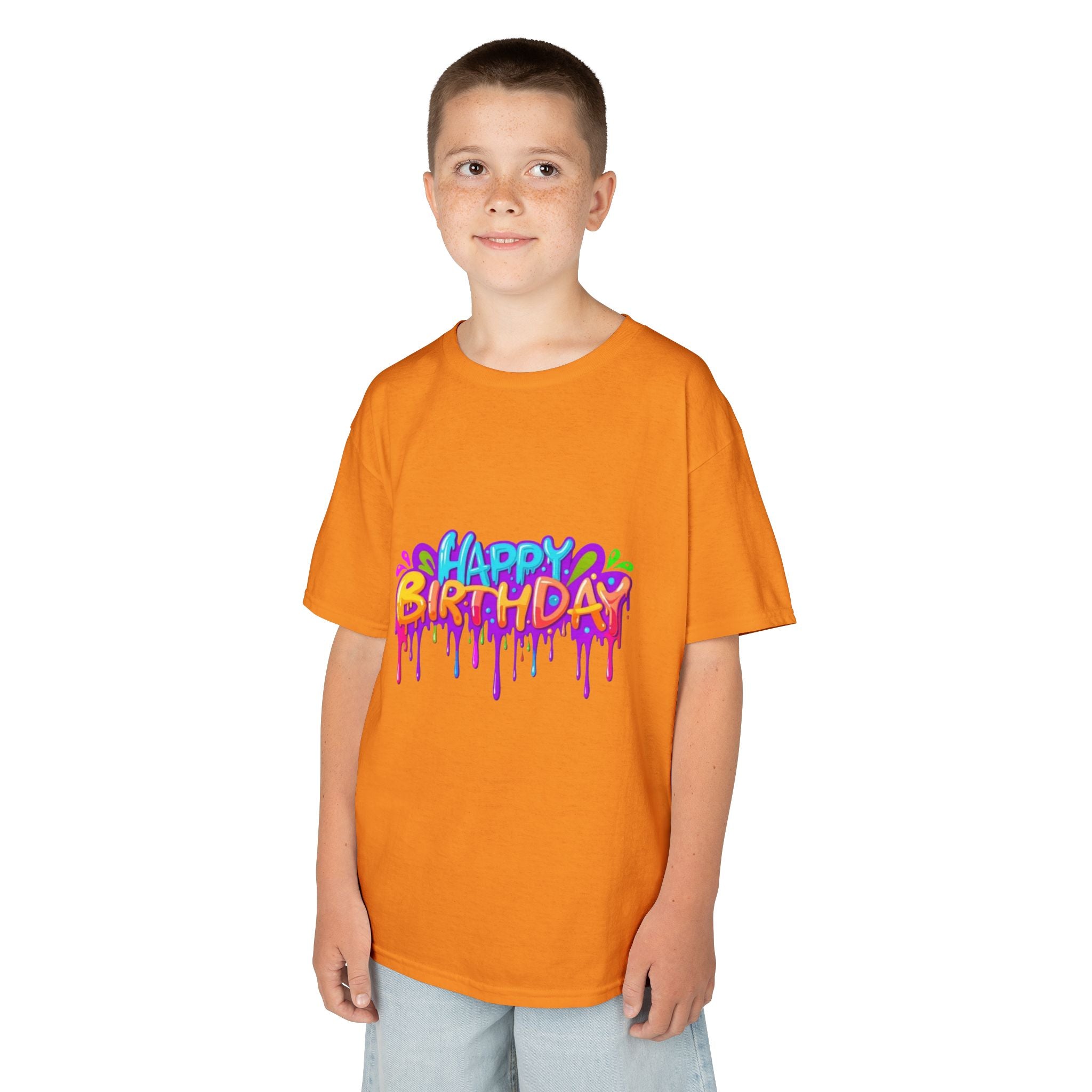 Happy Birthday Kids Heavy Cotton™ Short Sleeve T-Shirt Personalize It!