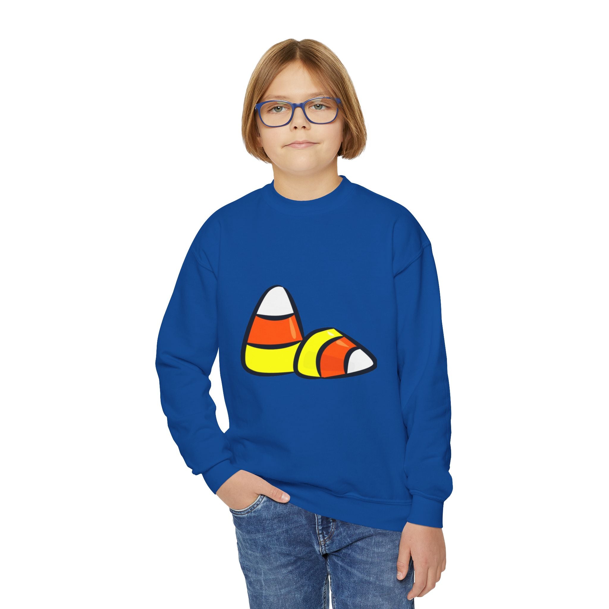 Halloween Candy Corn Youth Crewneck Sweatshirt