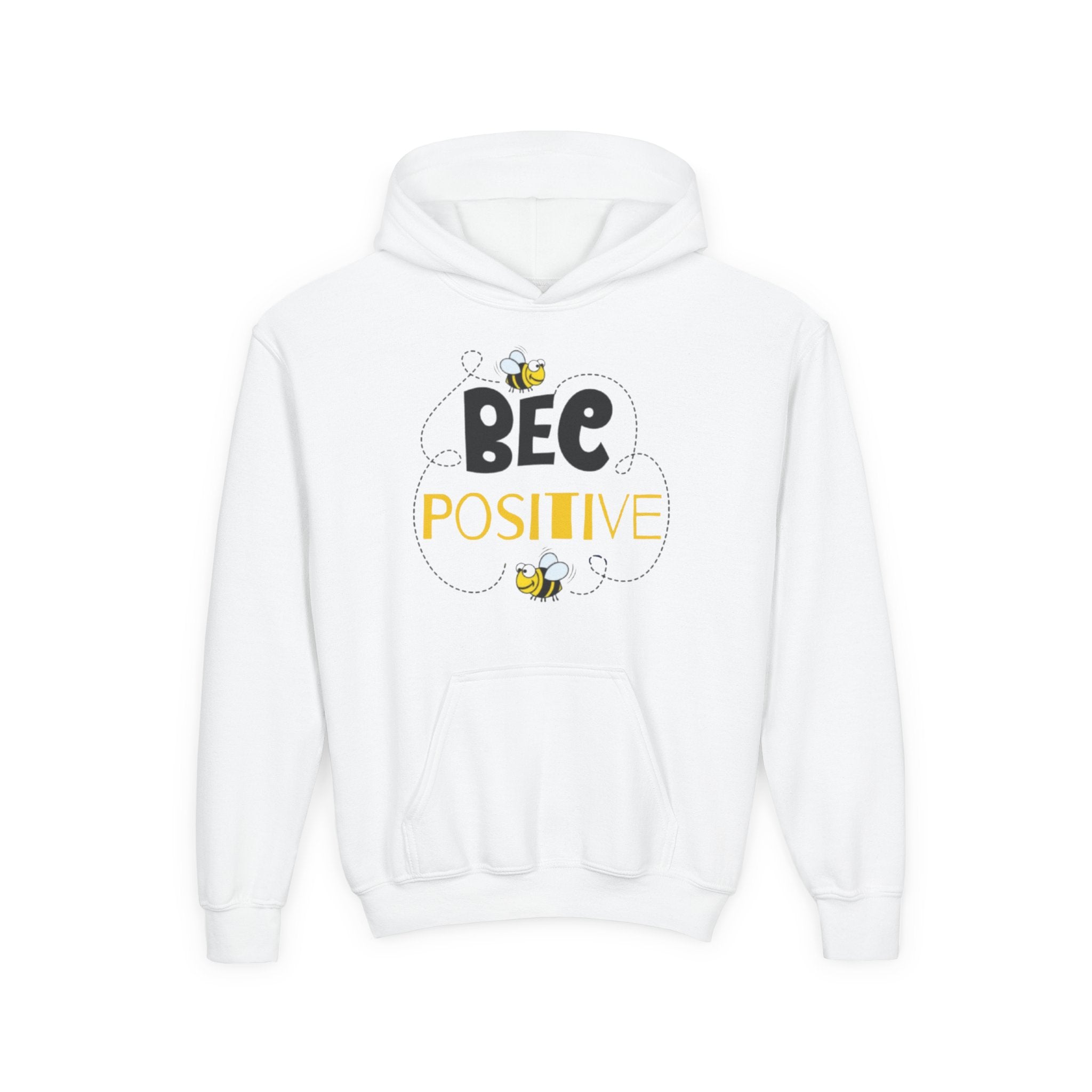 Bee Positive Youth Heavy Blend Hooded Sweatshirt