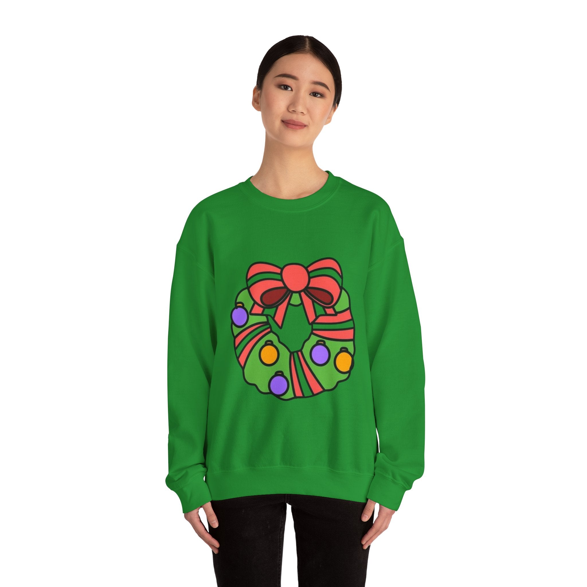 Holiday Wreath Unisex Heavy Blend™ Crewneck Sweatshirt