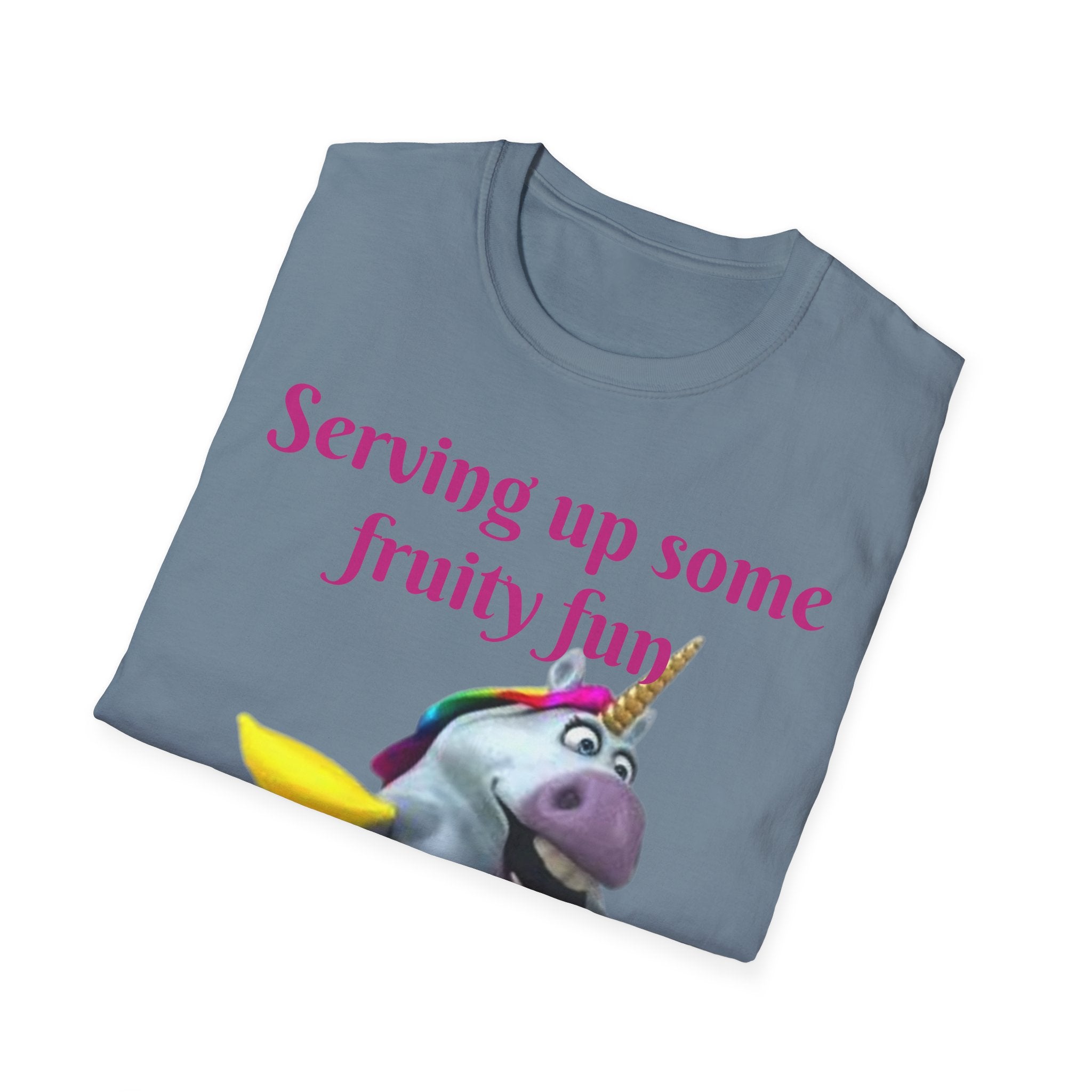 Serving Up Some Fruity Fun Let's Go Bananas Unicorn Unisex Softstyle T-Shirt