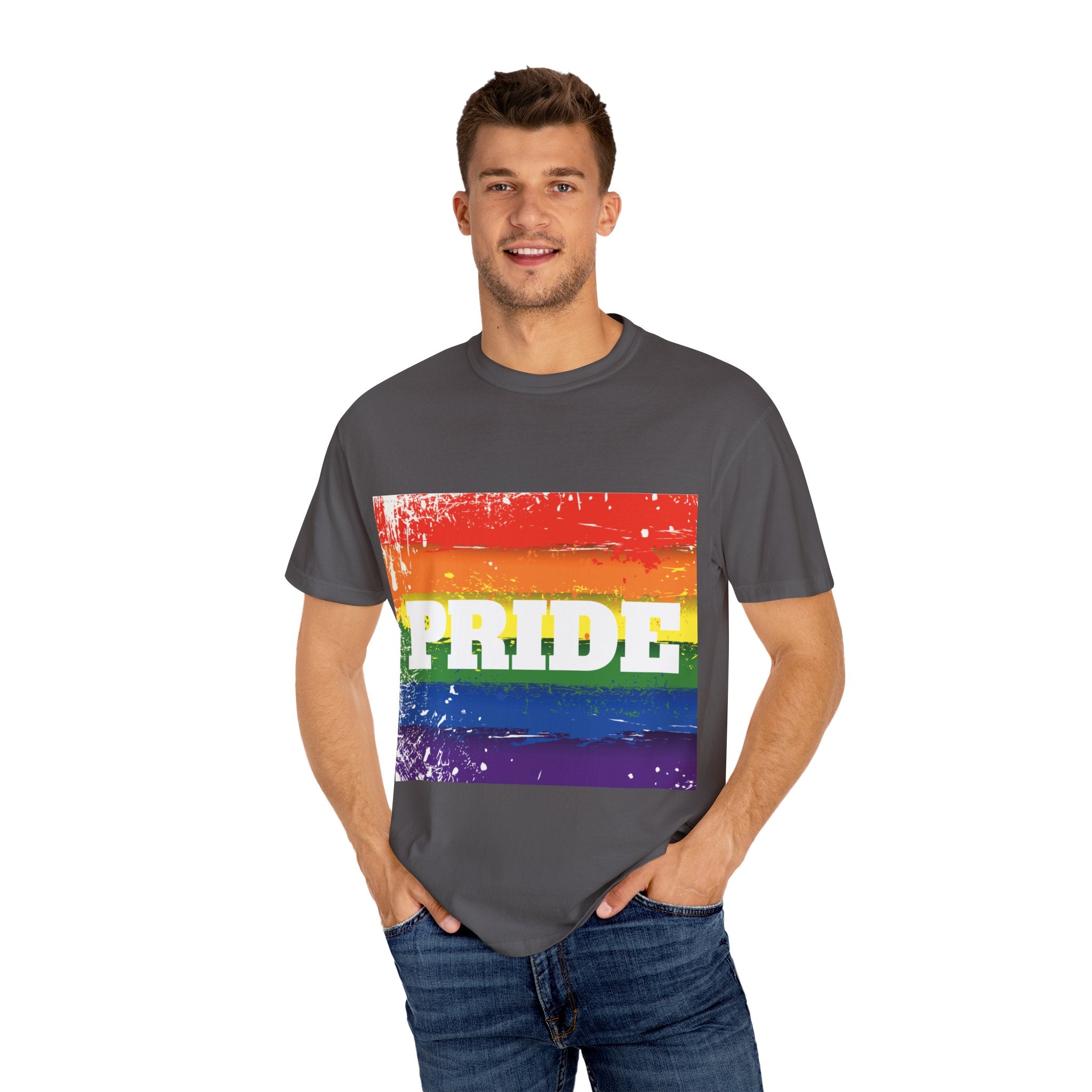 Pride Rainbow Unisex Garment-Dyed T-Shirt