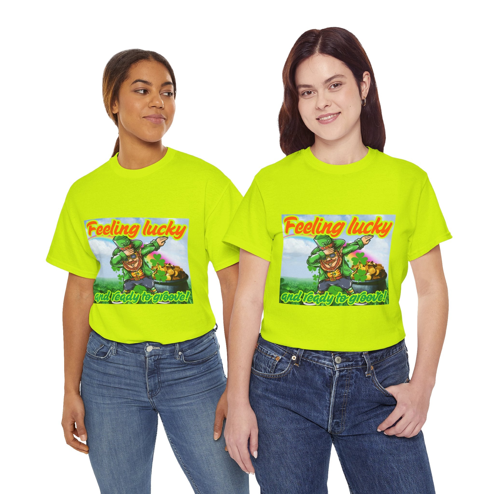 Feeling Lucky And Ready To Groove! Unisex Heavy Cotton T-Shirt