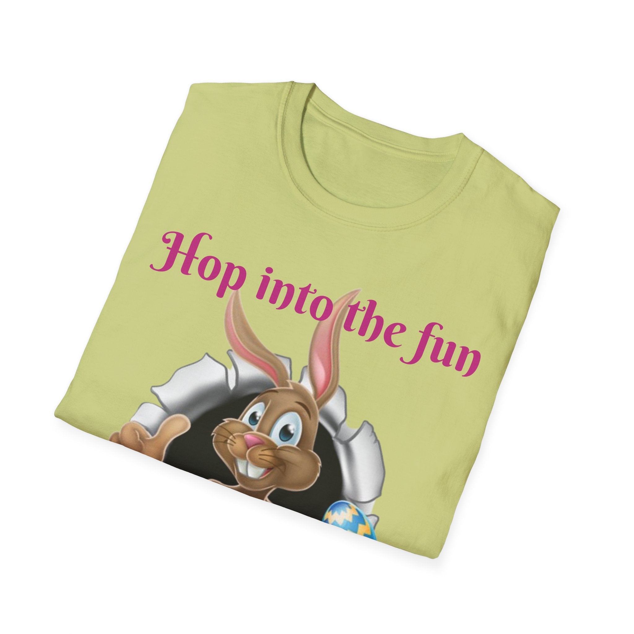 Hop Into The Fun I've Got Eggs-citing Surprises Bunny Unisex Softstyle T-Shirt