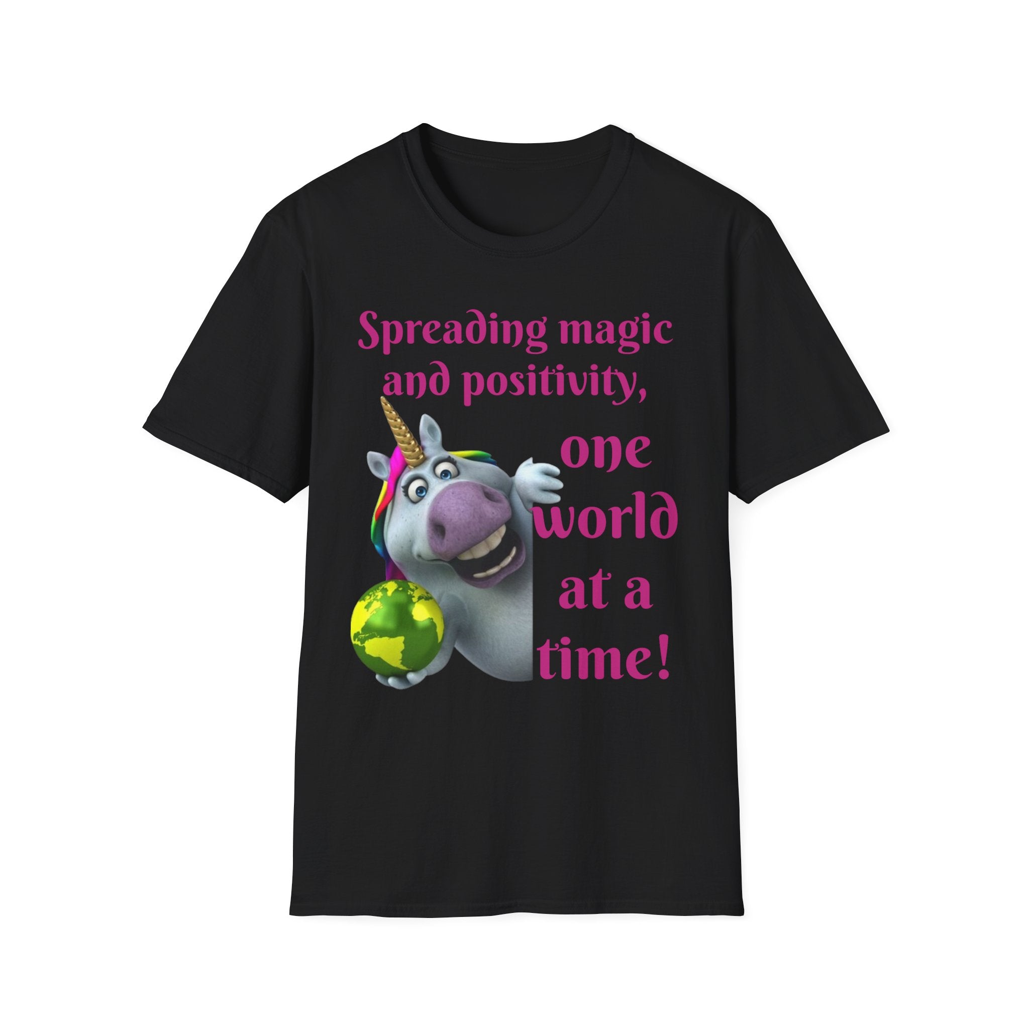 Spreading Magic And Positivity, One World At A Time! Unisex Softstyle T-Shirt