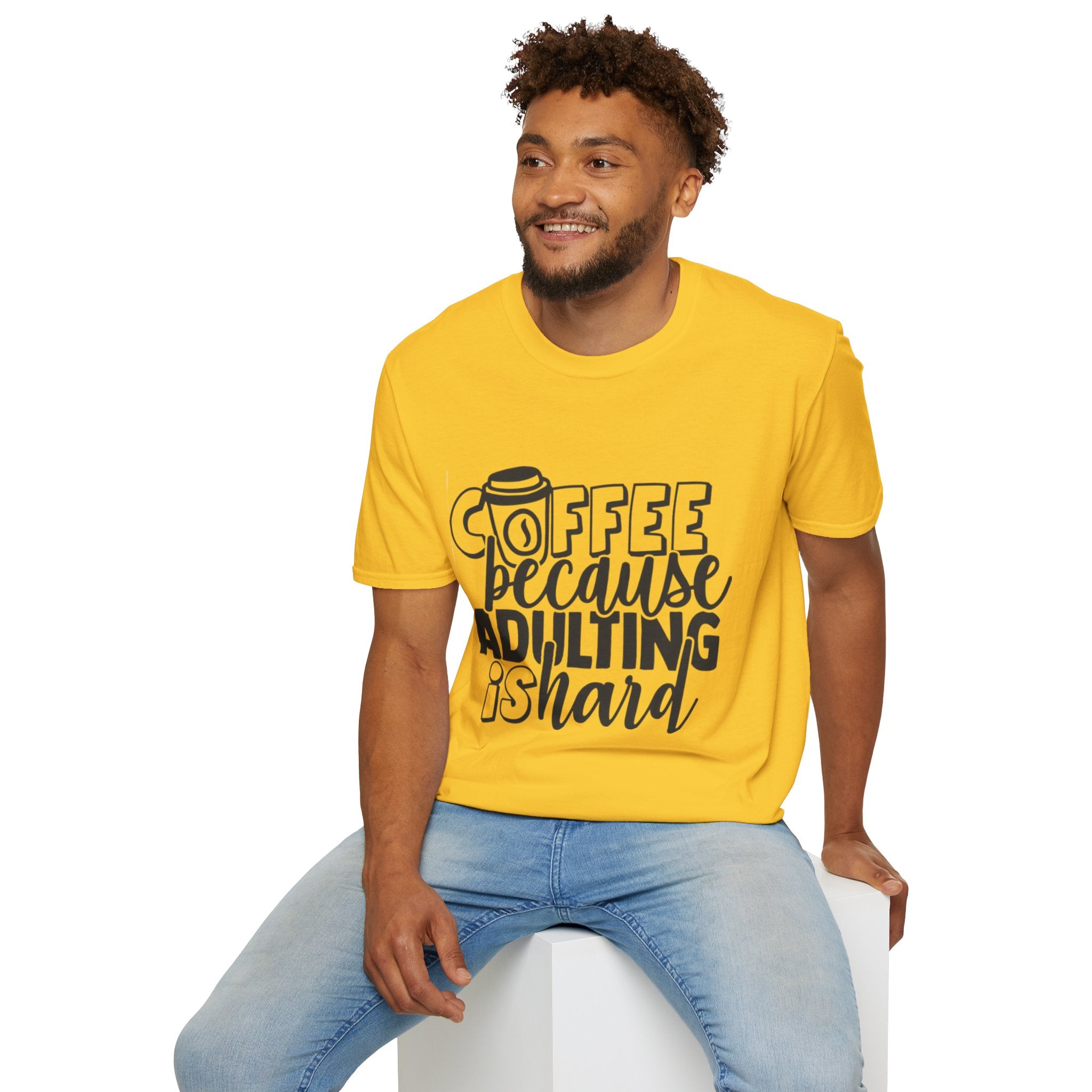 Coffee Because Adulting is Hard Unisex Softstyle T-Shirt