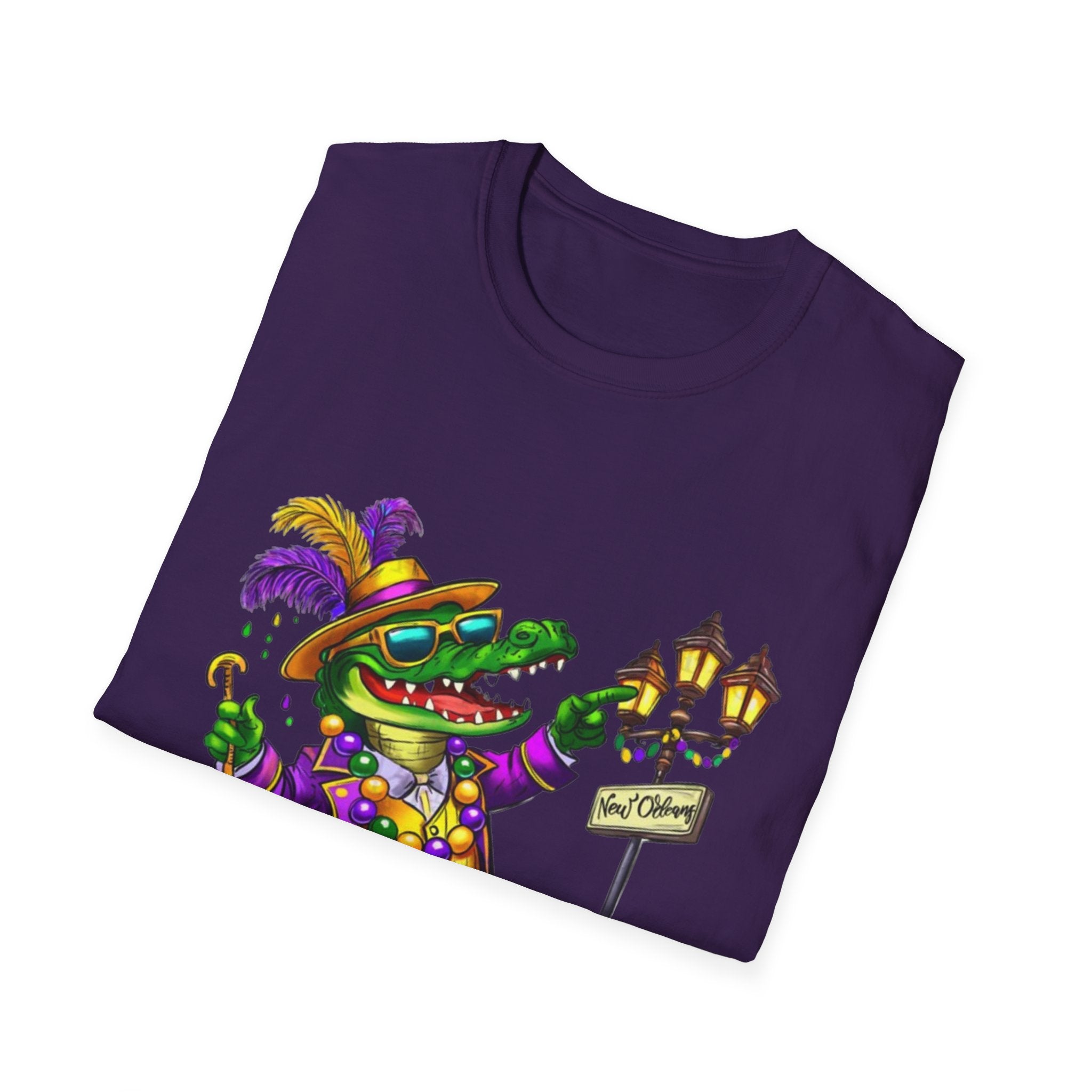 Mardi Gras Gator Unisex Softstyle T-Shirt