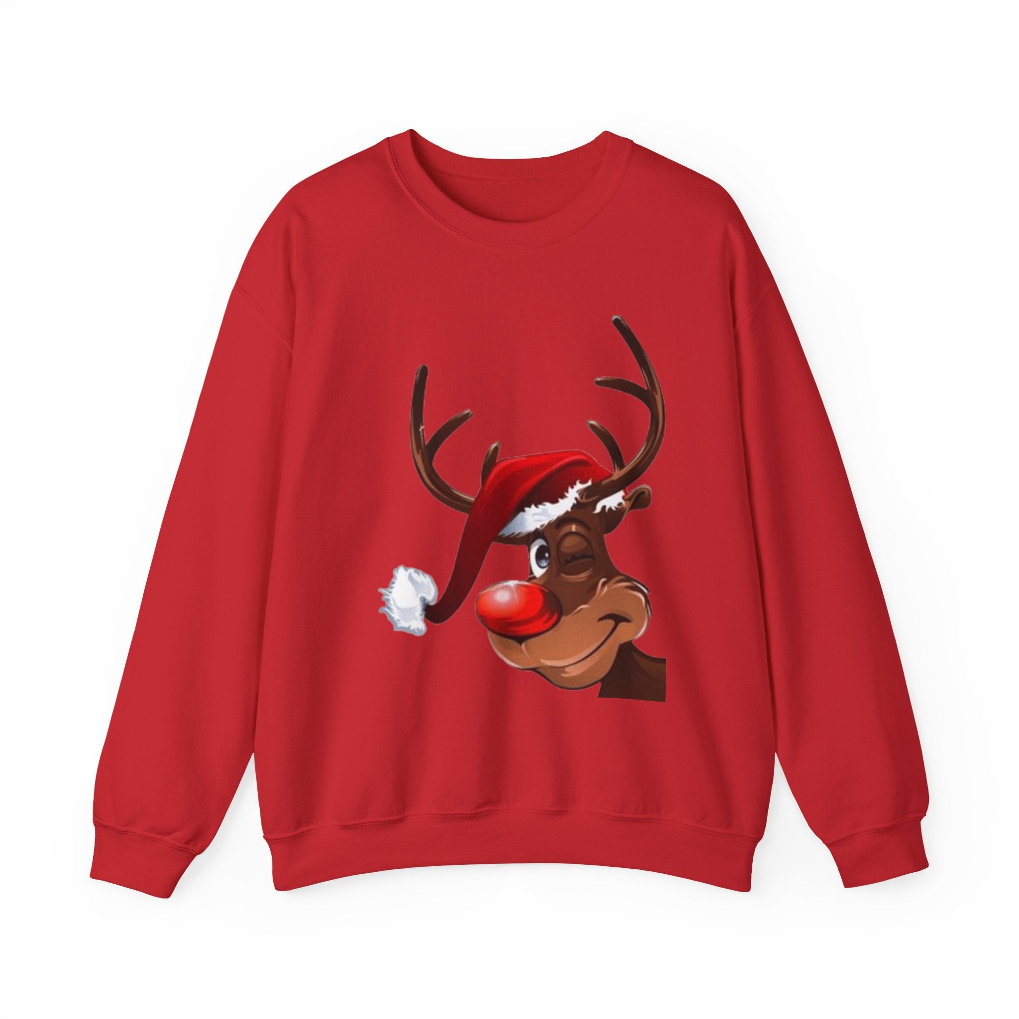 Festive Reindeer Unisex Heavy Blend™ Crewneck Sweatshirt