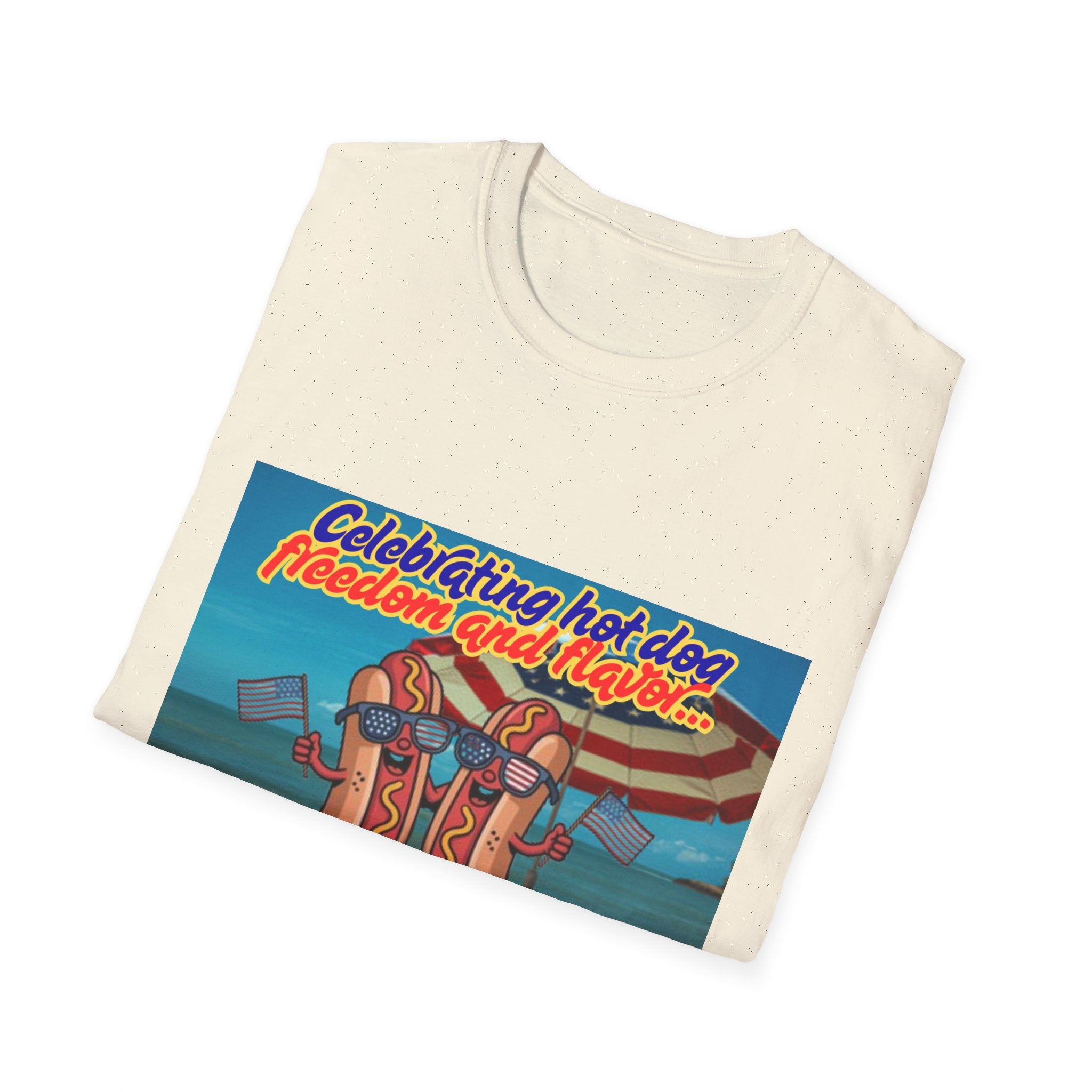 Celebrating Hot Dog Freedom And Flavor Summer Style! Unisex Softstyle T-Shirt