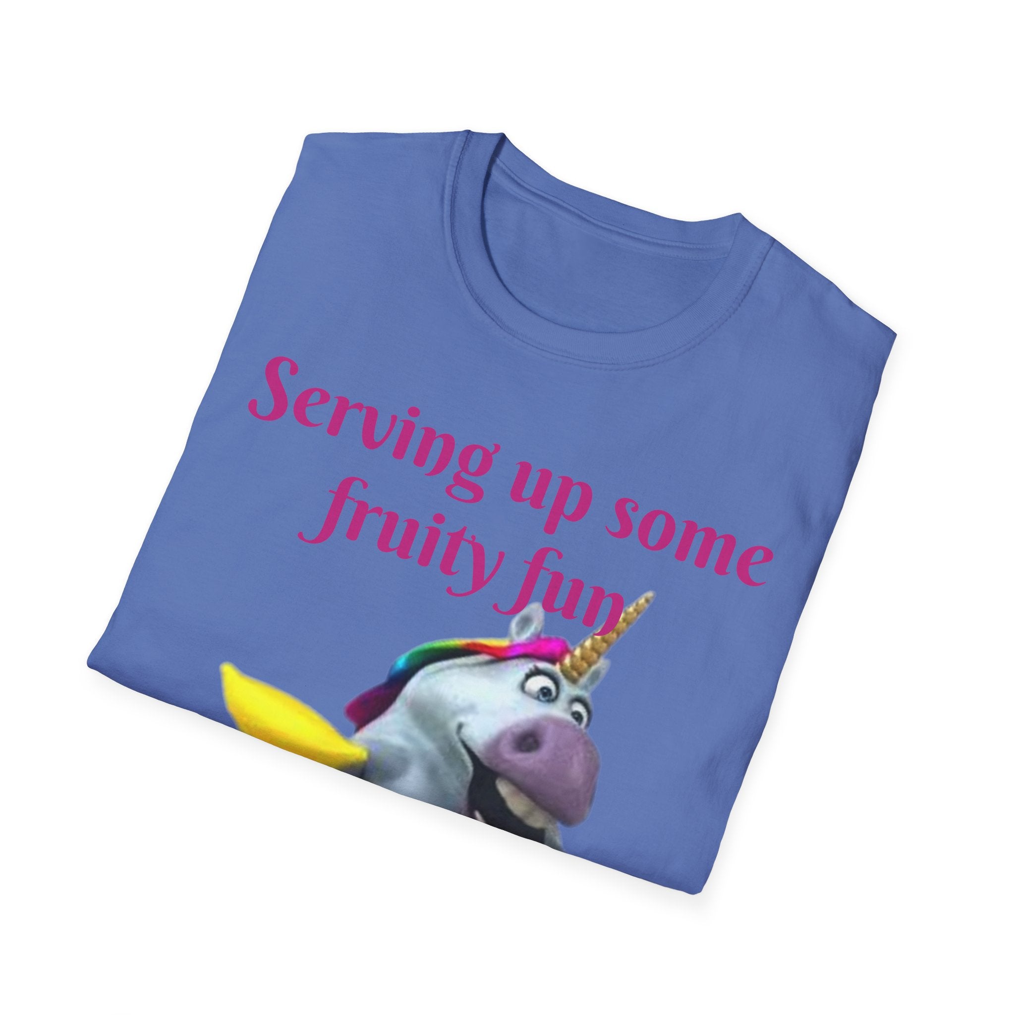 Serving Up Some Fruity Fun Let's Go Bananas Unicorn Unisex Softstyle T-Shirt