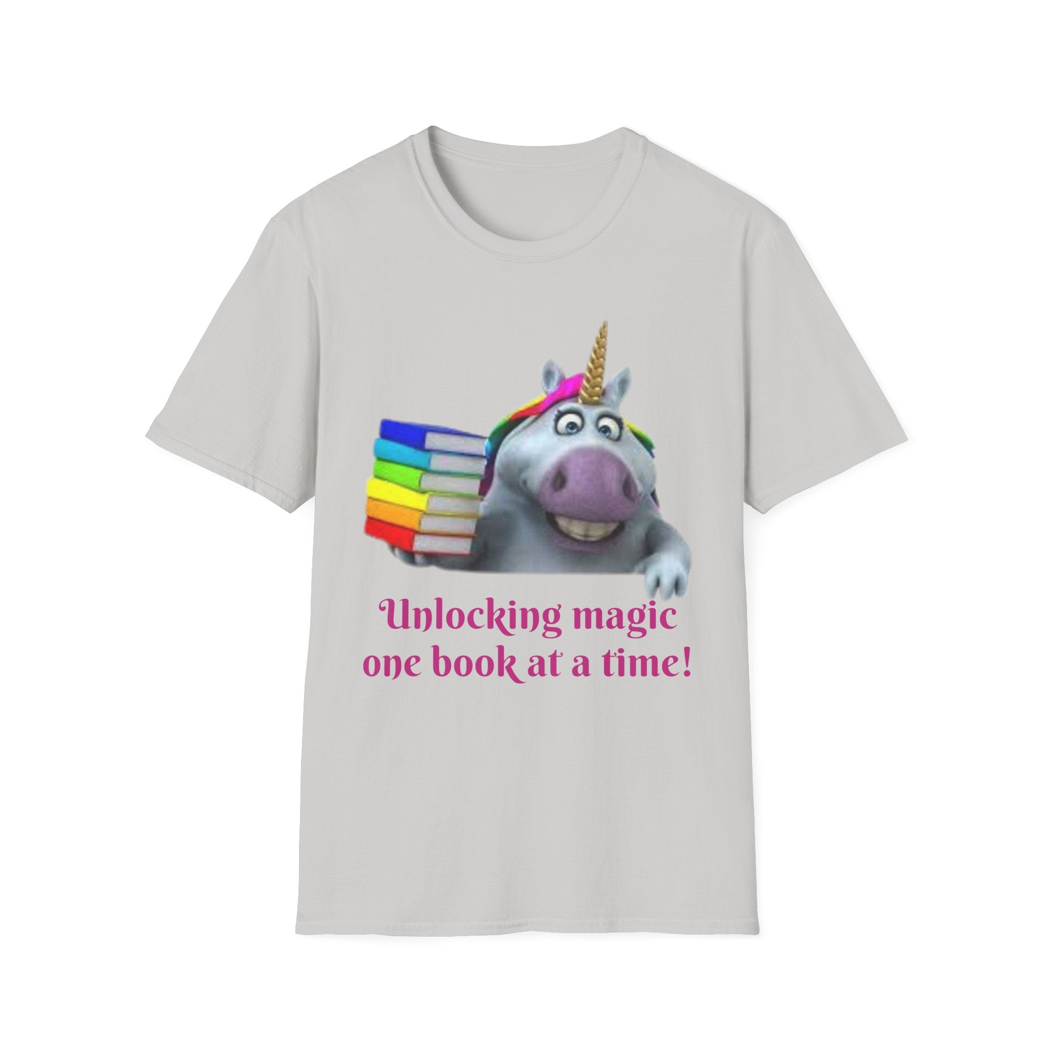 Unlocking Magic, One Book At A Time! Unicorn Unisex Softstyle T-Shirt