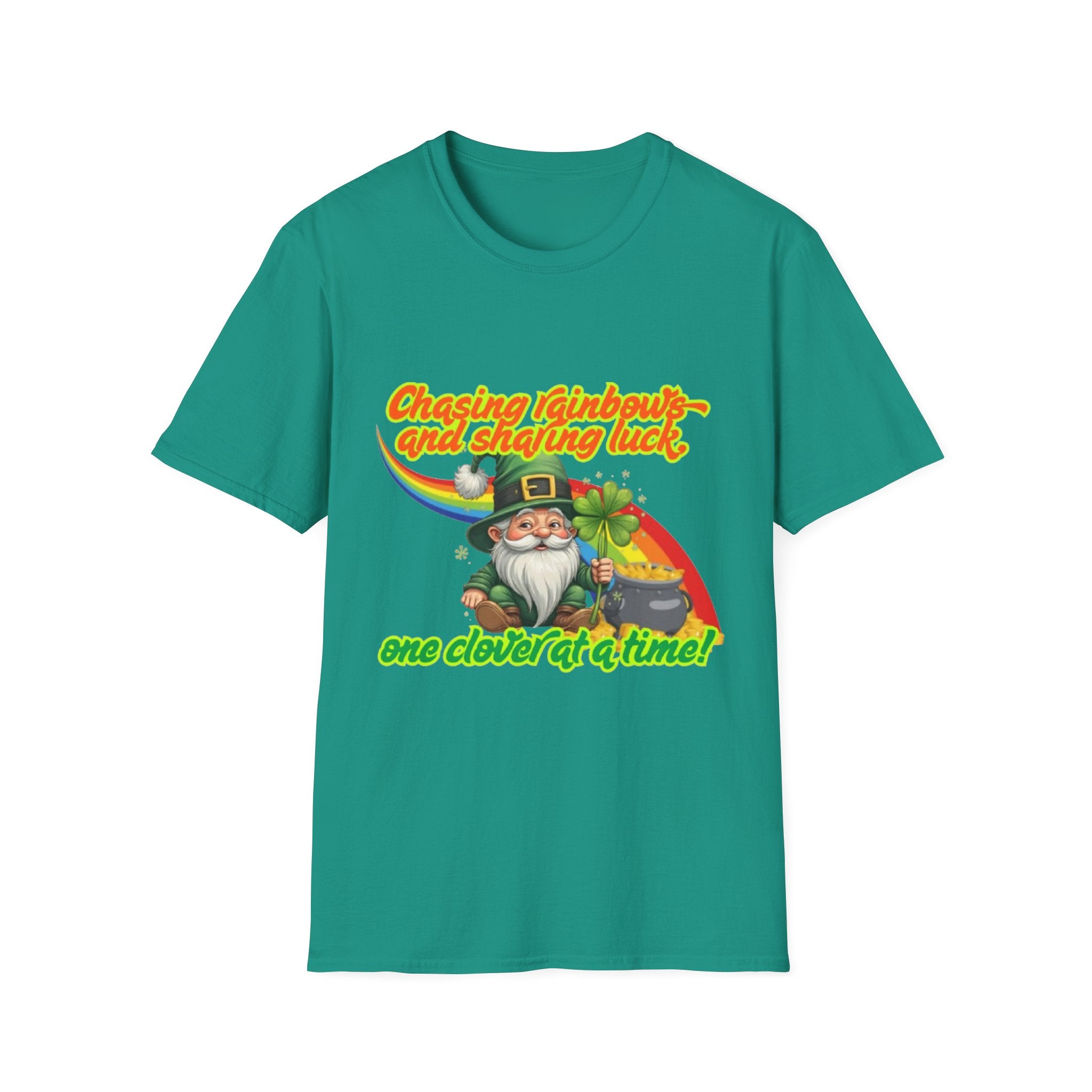 Chasing Rainbows And Sharing Luck, One Clover At A Time! Unisex Softstyle T-Shirt