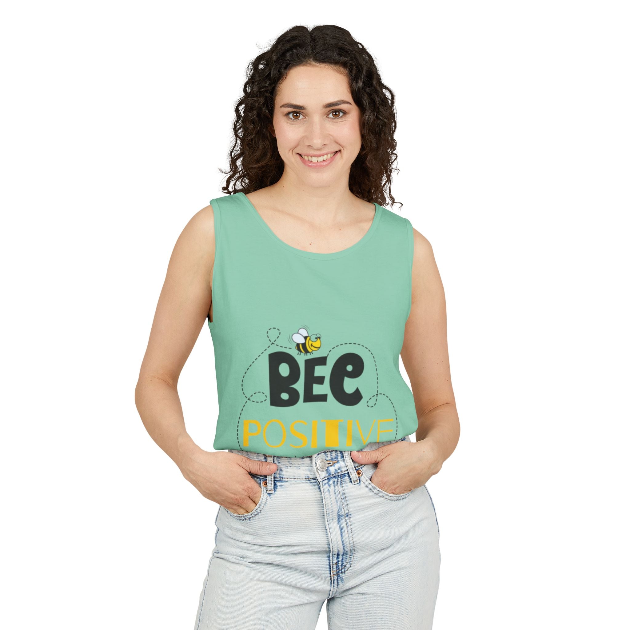 Bee Positive Unisex Garment-Dyed Tank Top