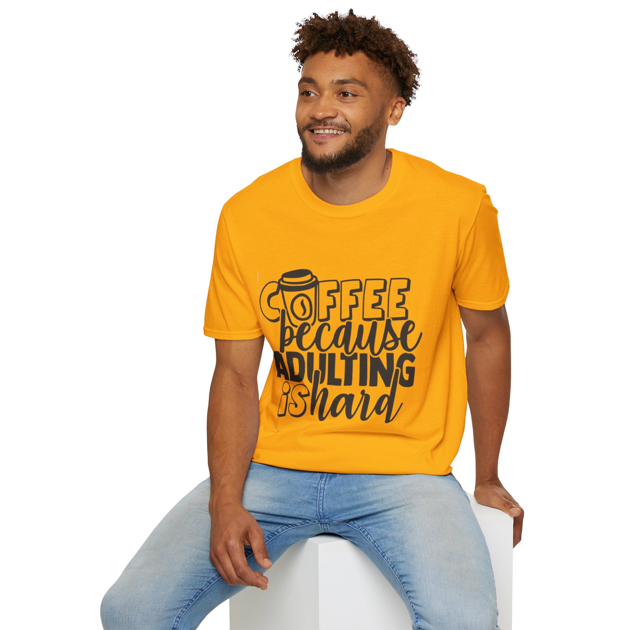 Coffee Because Adulting is Hard Unisex Softstyle T-Shirt
