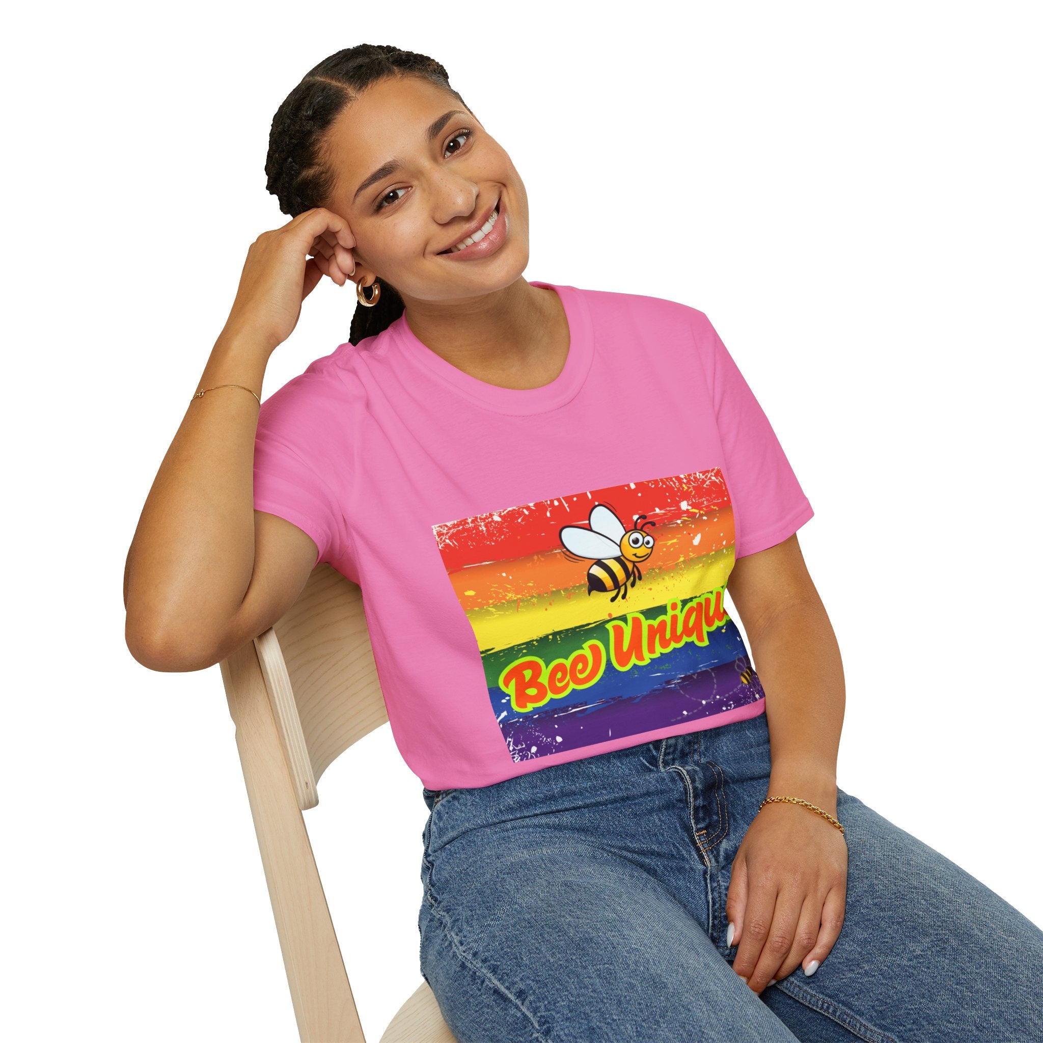 Bee Unique Rainbow Unisex Softstyle T-Shirt