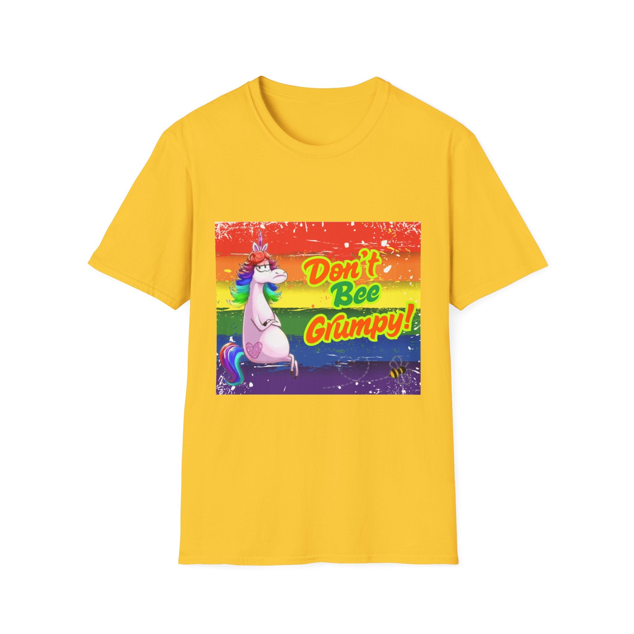 Don't Bee Grumpy Rainbow Unisex Softstyle T-Shirt