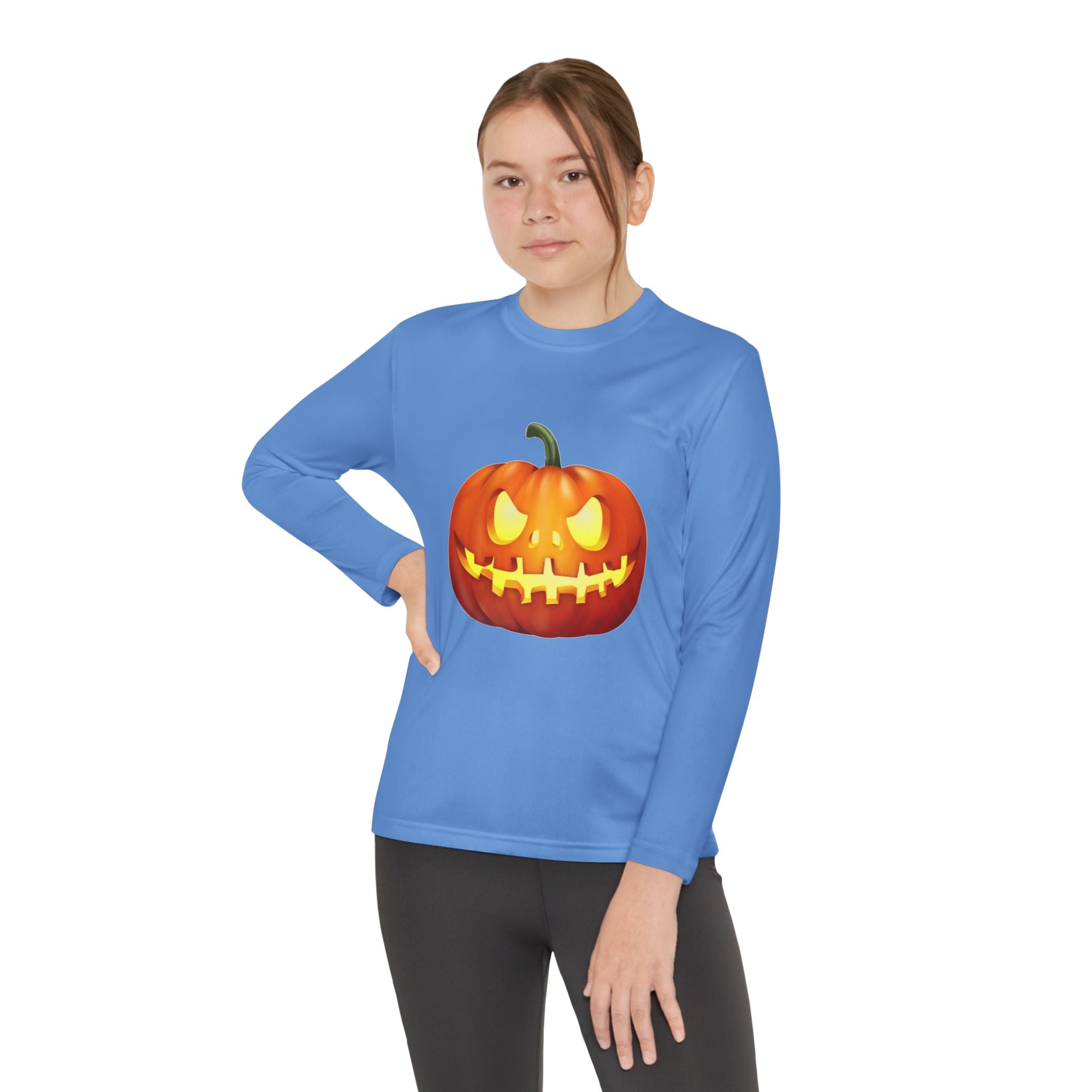 Halloween Pumpkin Youth Long Sleeve Competitor T-Shirt