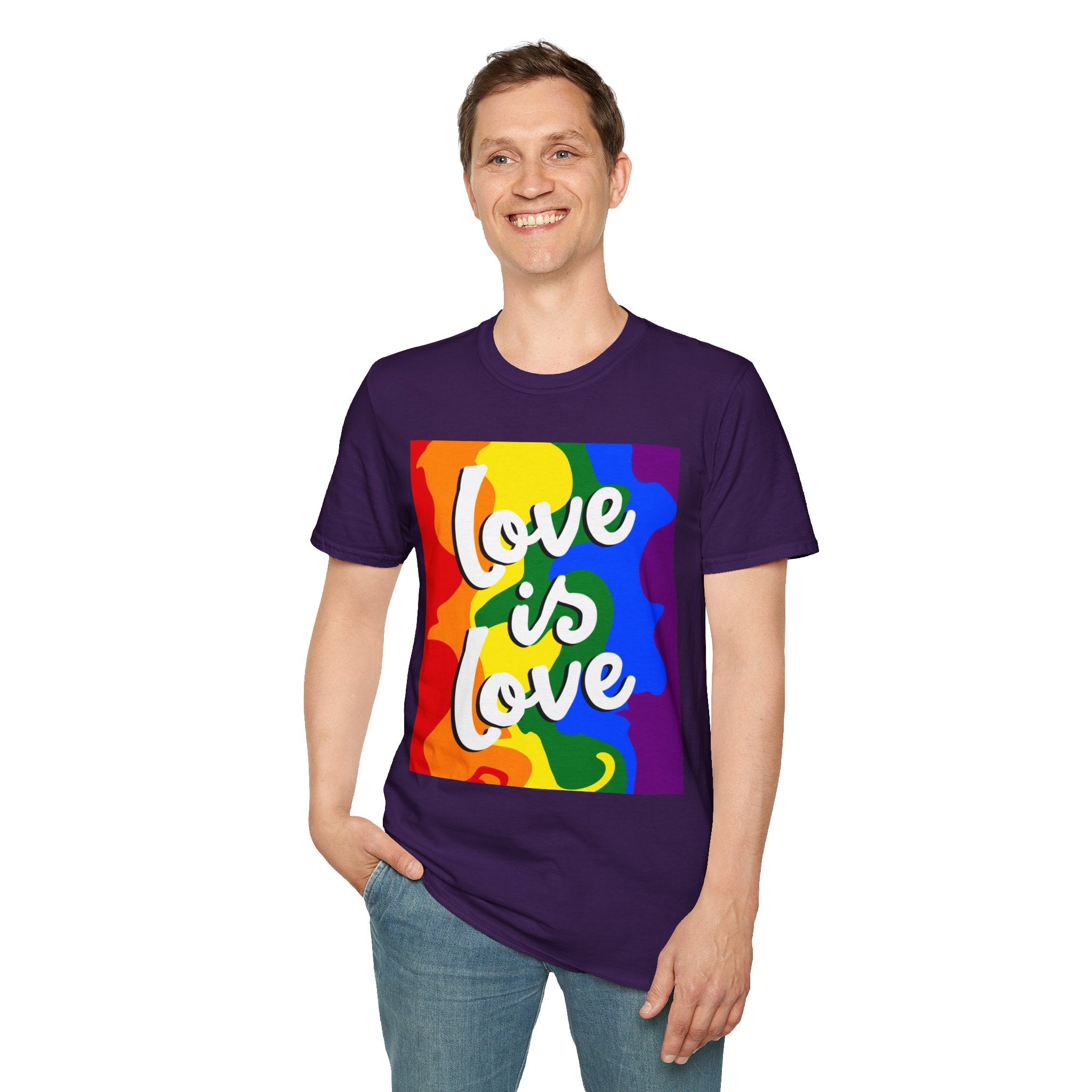 Colorful Pride Love is Love Unisex Softstyle T-Shirt