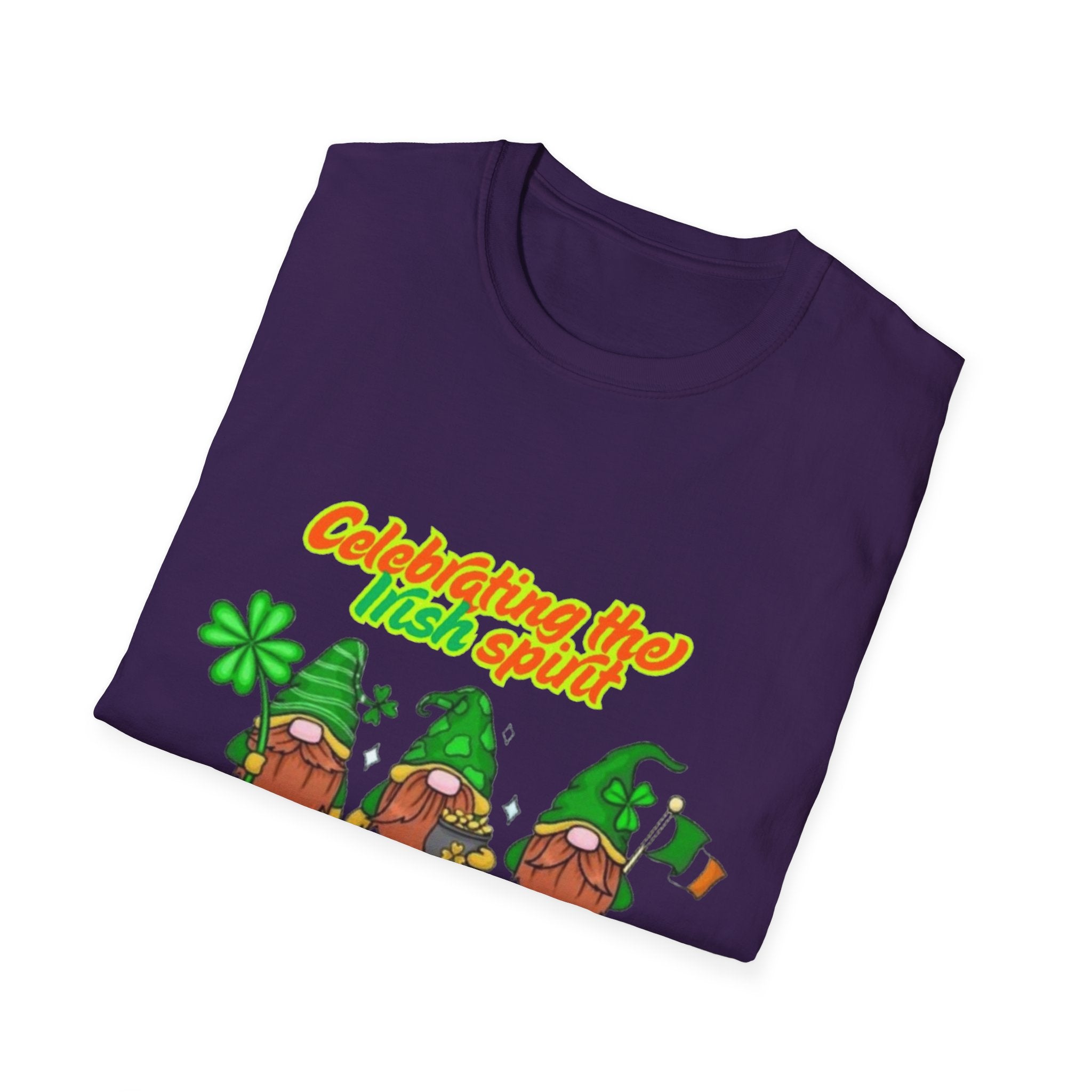 Celebrating the Irish Spirit One Gnome At A Time Unisex Softstyle T-Shirt