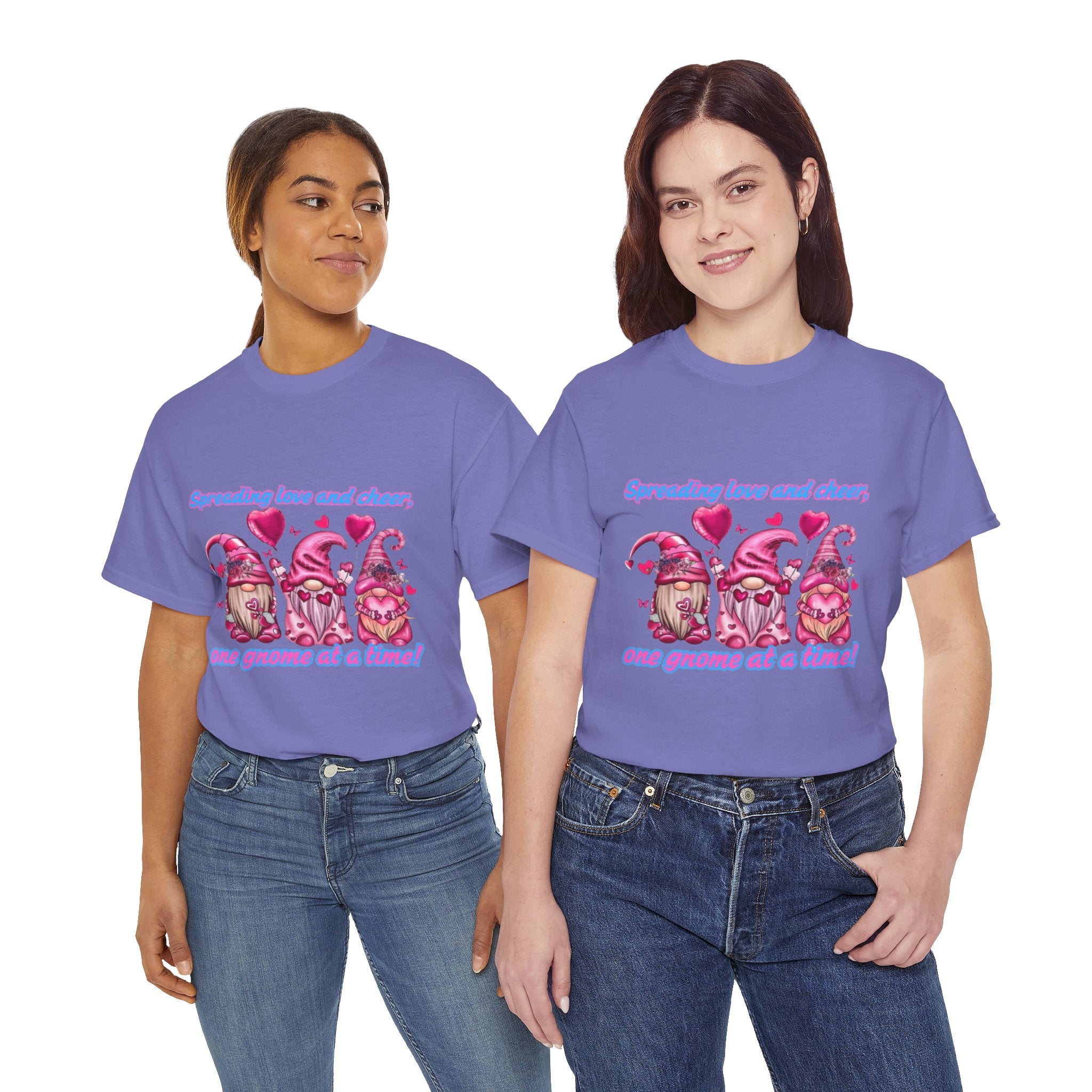 Spreading Love And Cheer, One Gnome At A Time Unisex Heavy Cotton T-Shirt