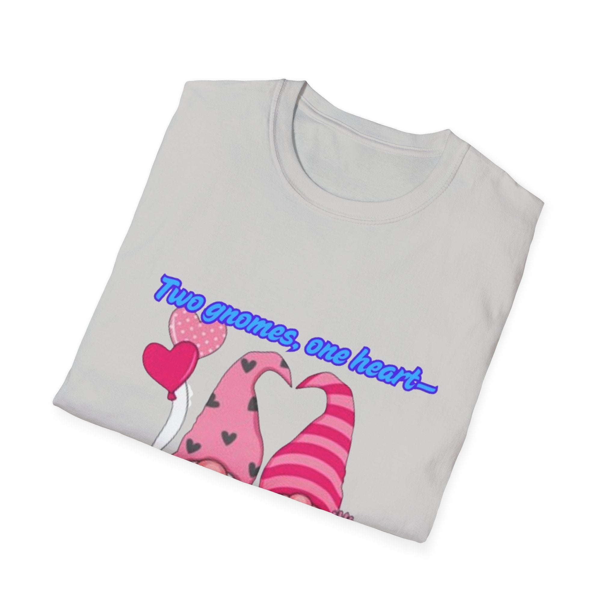 Two Gnomes, One Heart- Let's Make Love Grow Wild Unisex Softstyle T-Shirt