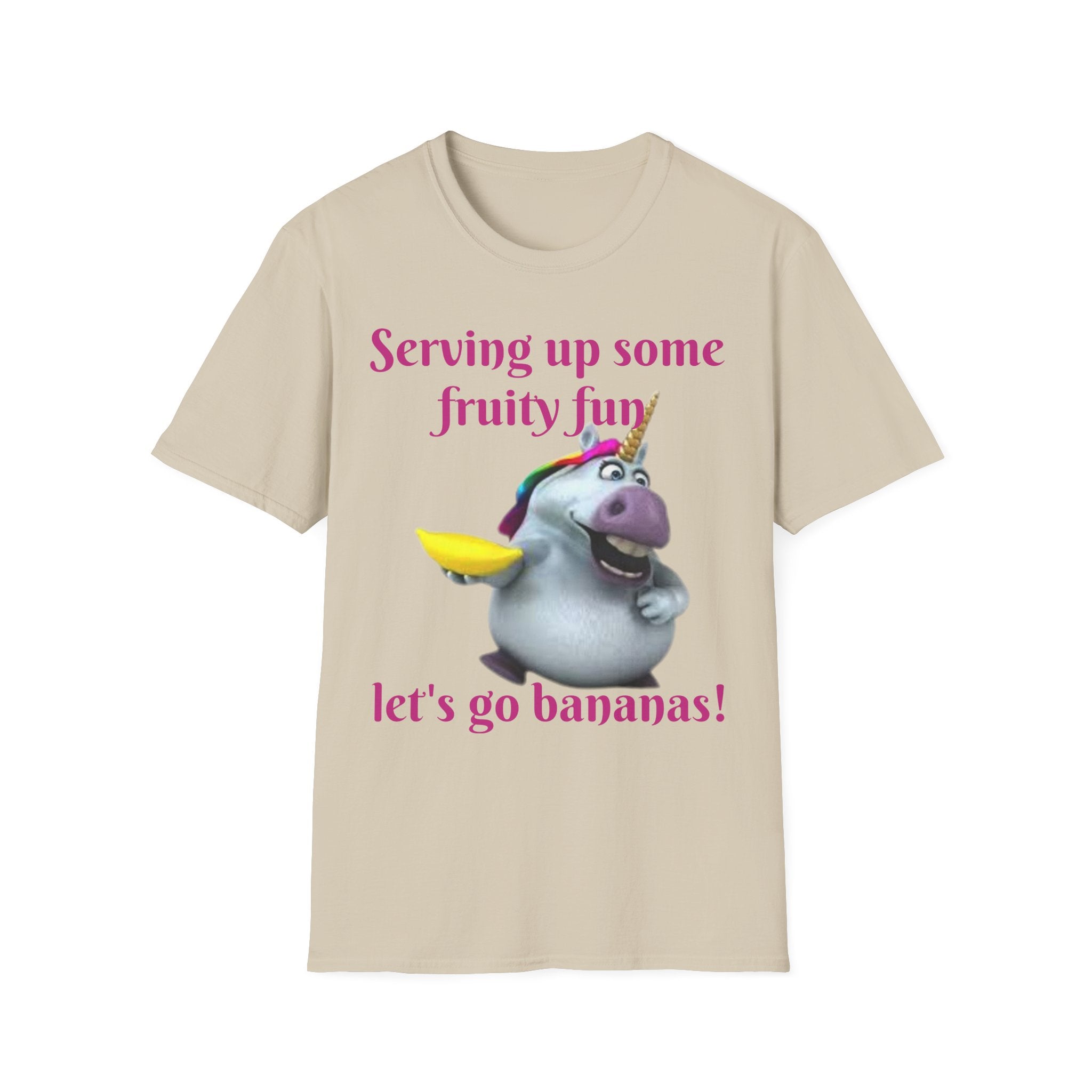 Serving Up Some Fruity Fun Let's Go Bananas Unicorn Unisex Softstyle T-Shirt