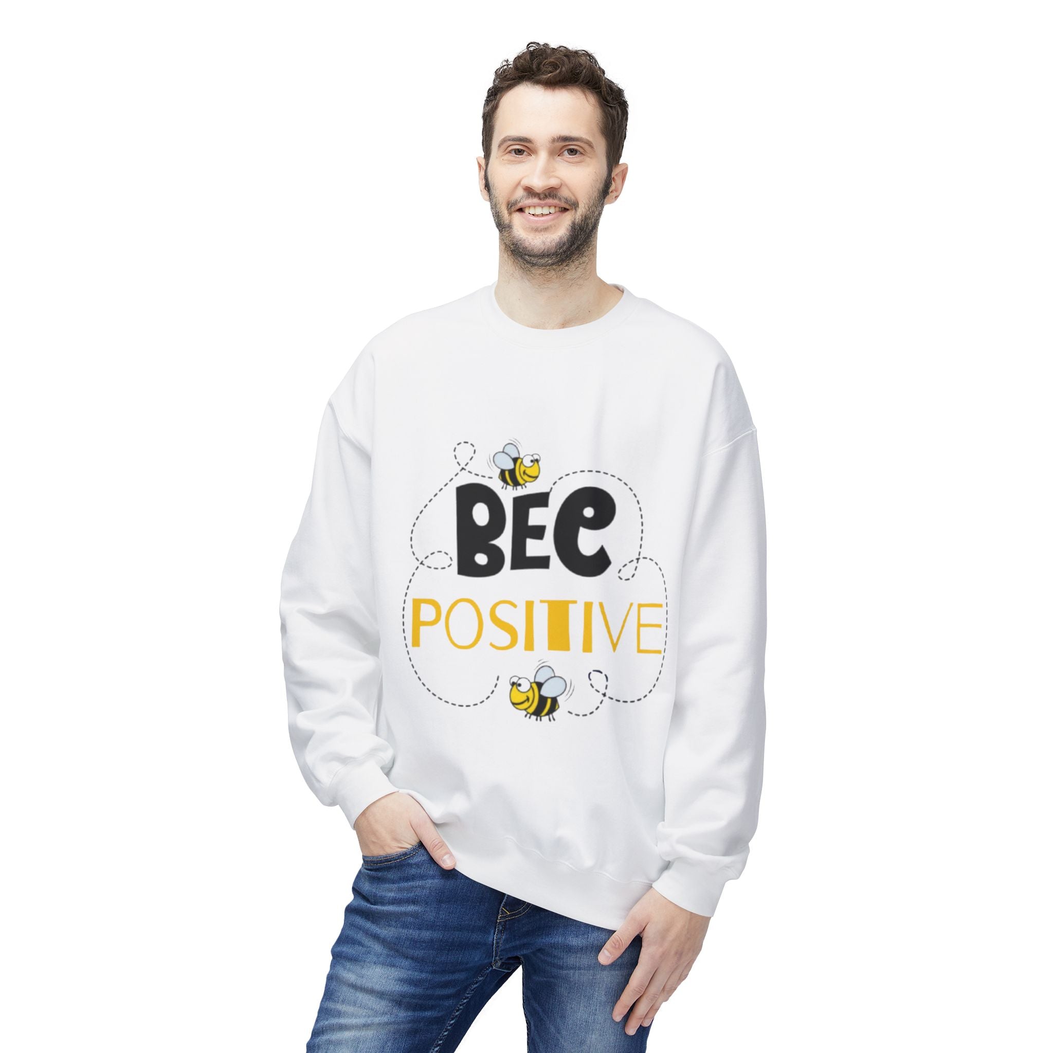 Bee Positive Midweight Softstyle Crewneck Sweatshirt