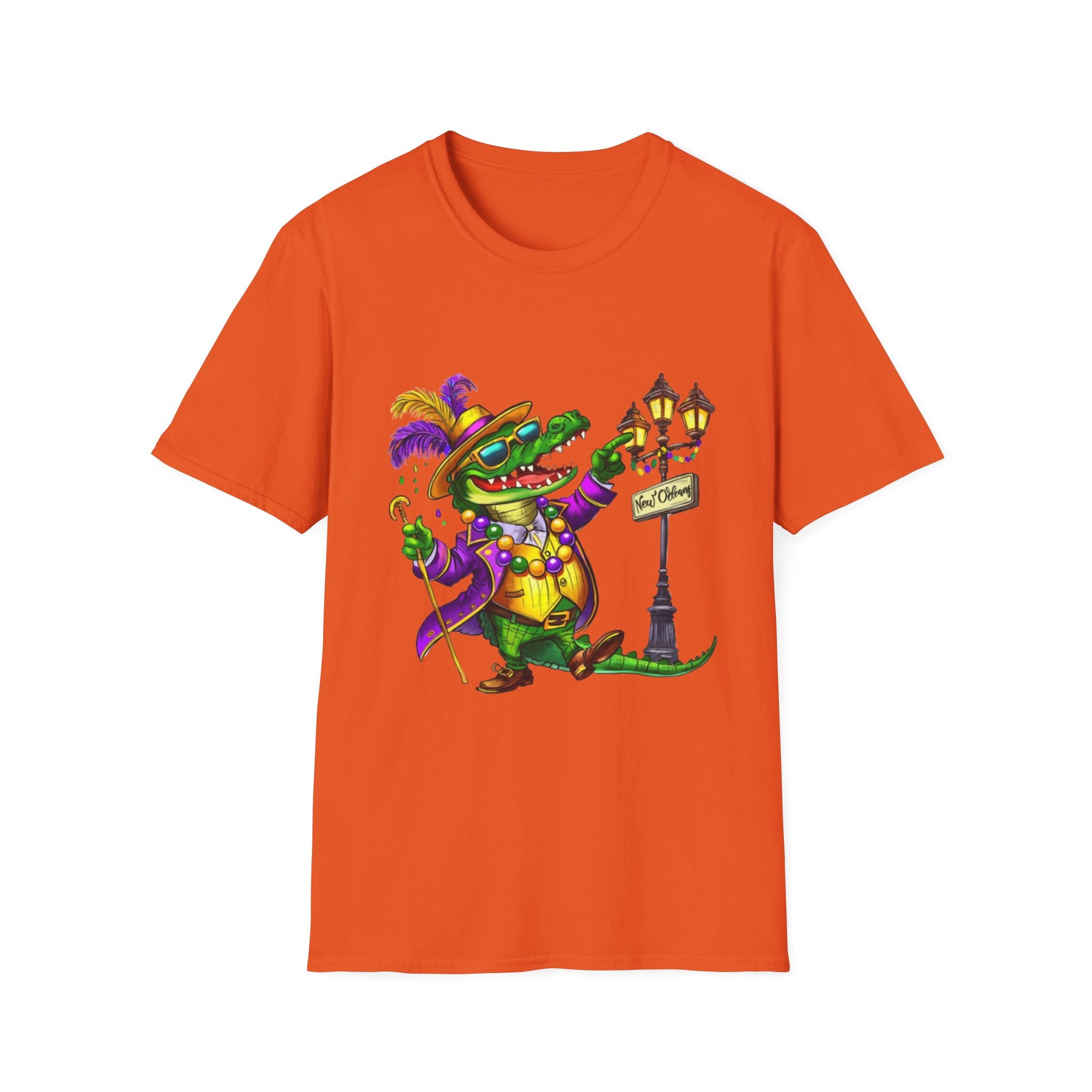 Mardi Gras Gator Unisex Softstyle T-Shirt