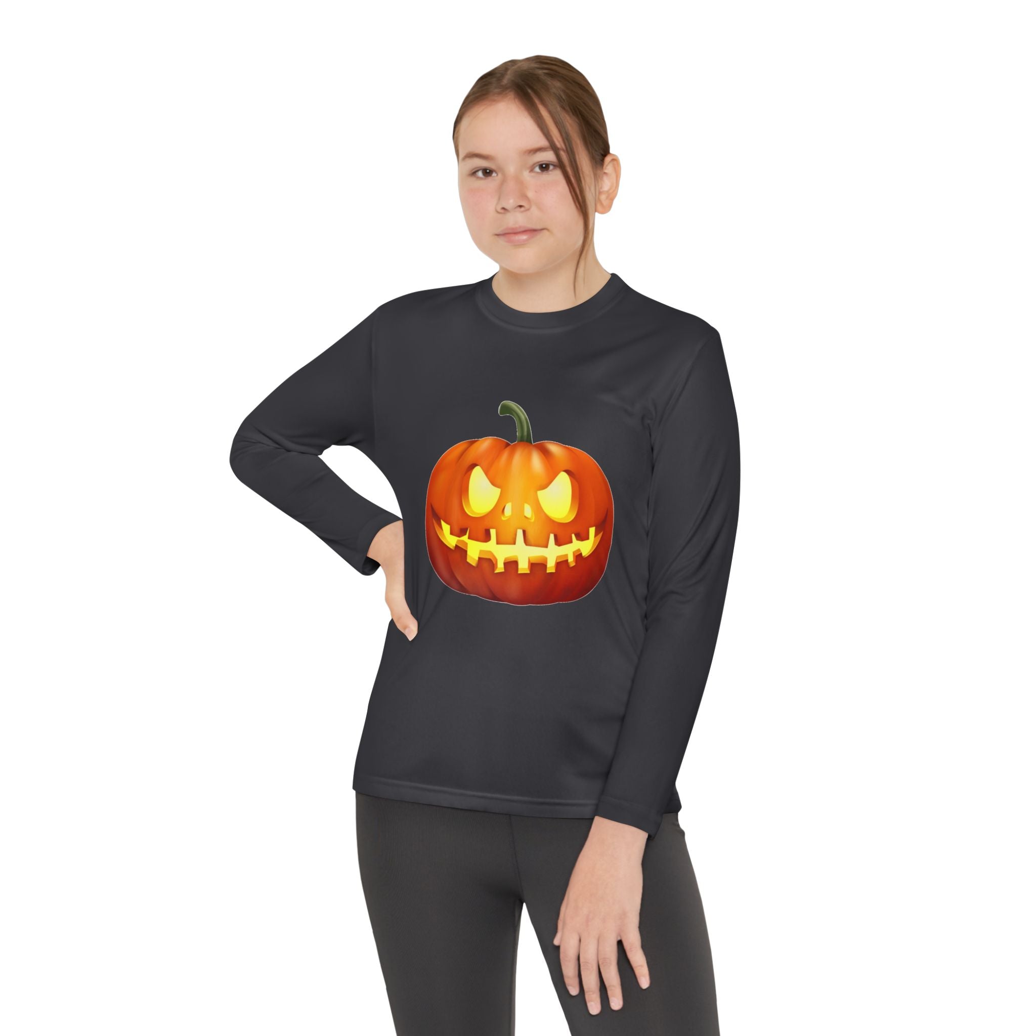 Halloween Pumpkin Youth Long Sleeve Competitor T-Shirt